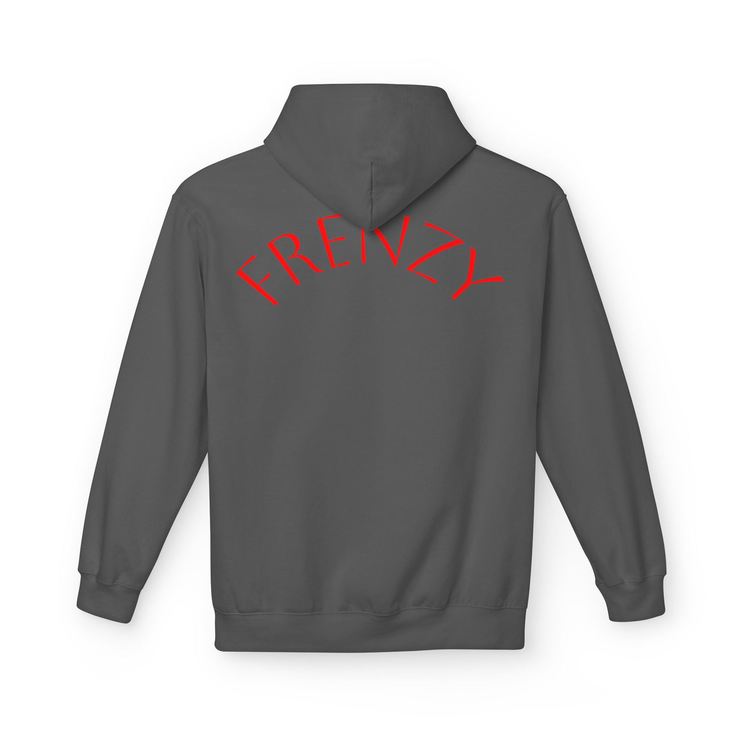 Fitness Frenzy Unisex Midweight Softstyle Hoodie with Red Logo - Trendy 'FRENZY' Design for Comfort and Style. - Fitness Frenzy