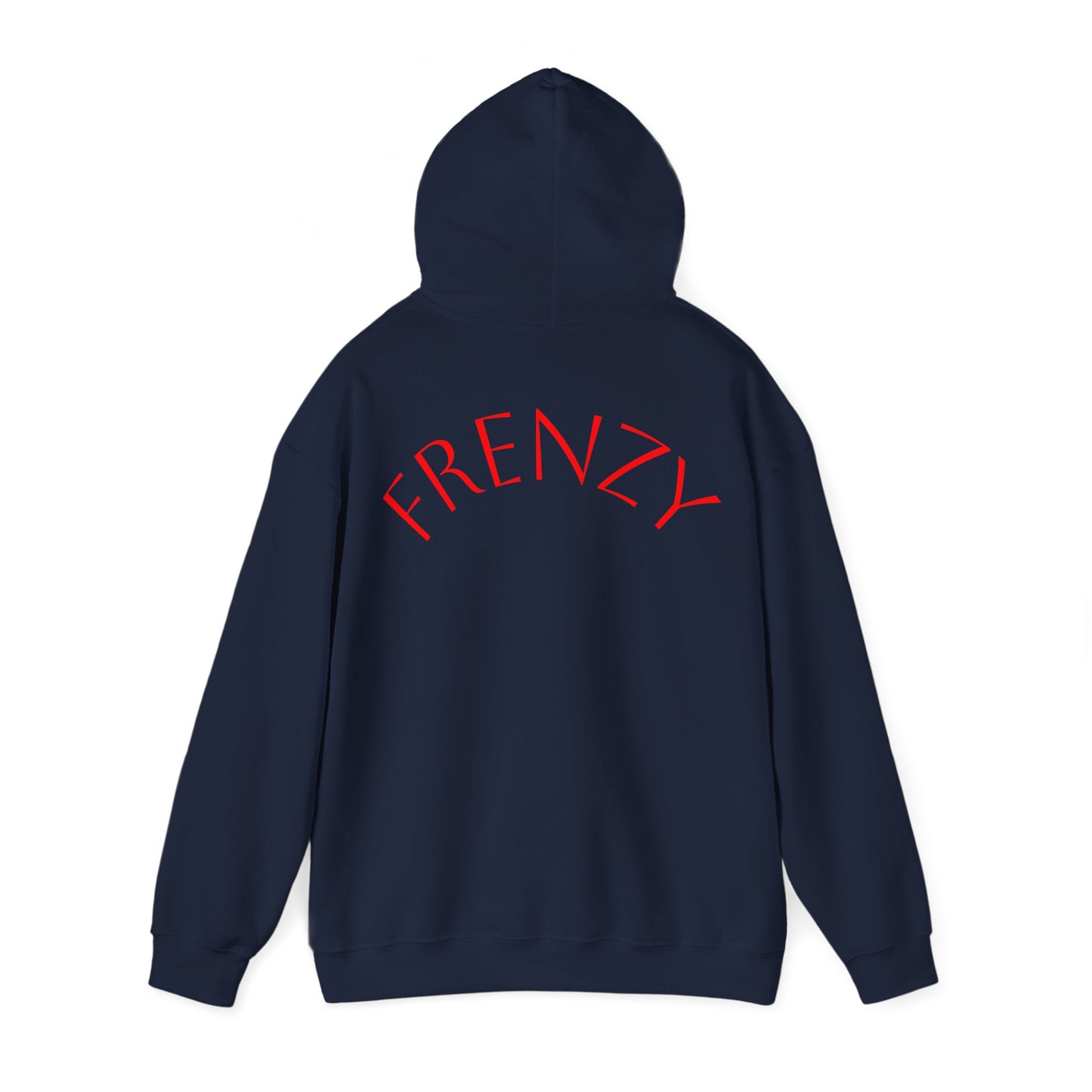 Frenzy Unisex Heavy Blend™ Hooded Sweatshirt with Red logo - Trendy & Cozy. - Fitness Frenzy