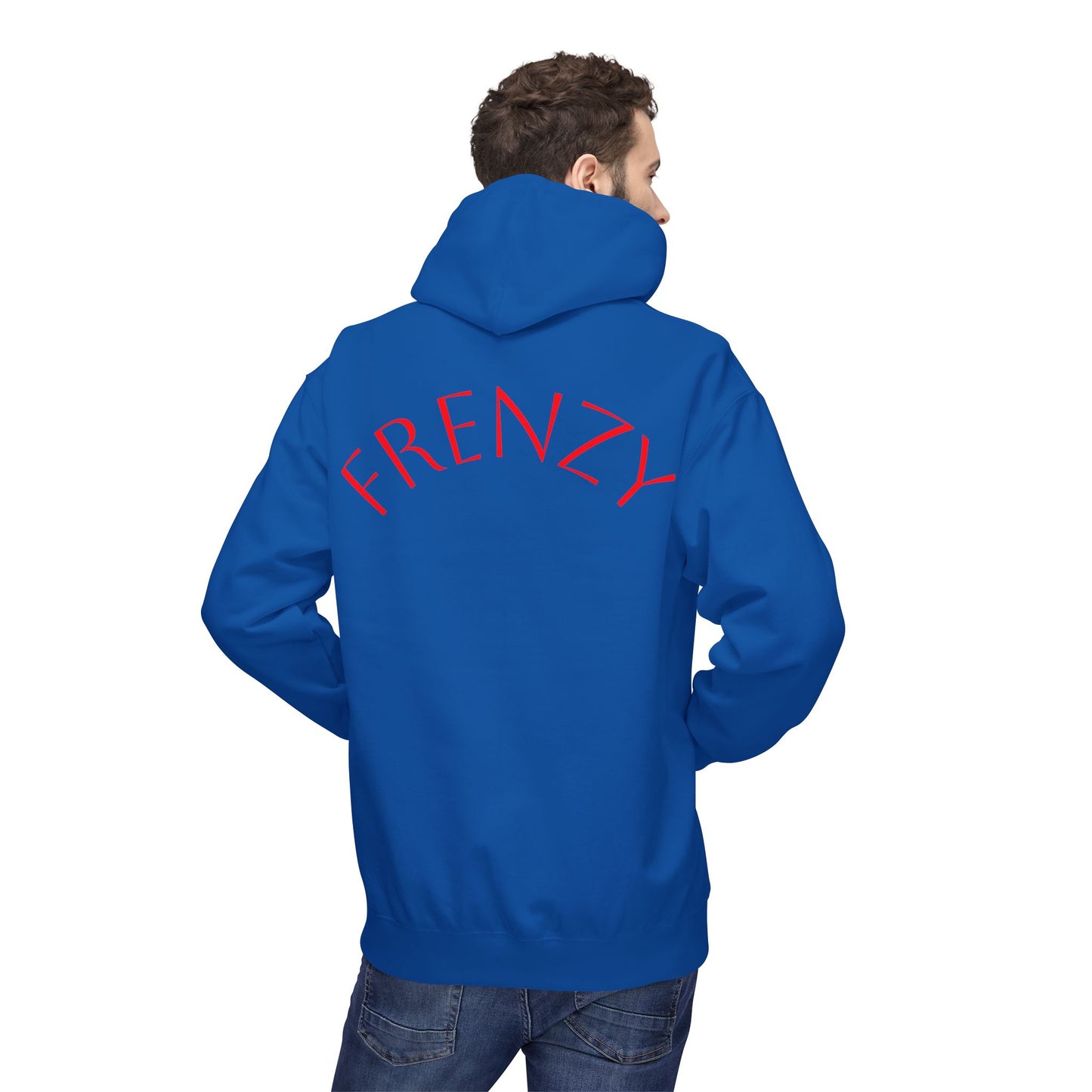 Fitness Frenzy Unisex Midweight Softstyle Hoodie with Red Logo - Trendy 'FRENZY' Design for Comfort and Style. - Fitness Frenzy