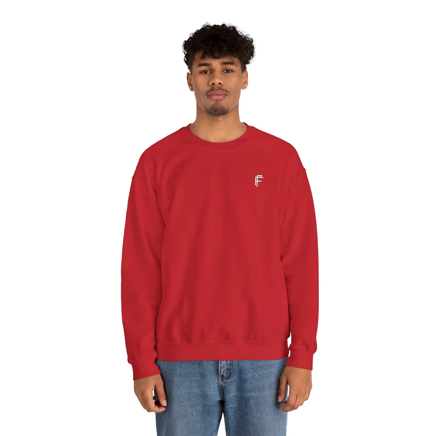 Frenzy Unisex Black Crewneck Sweatshirt with White Logo for Everyday Comfort. - Fitness Frenzy