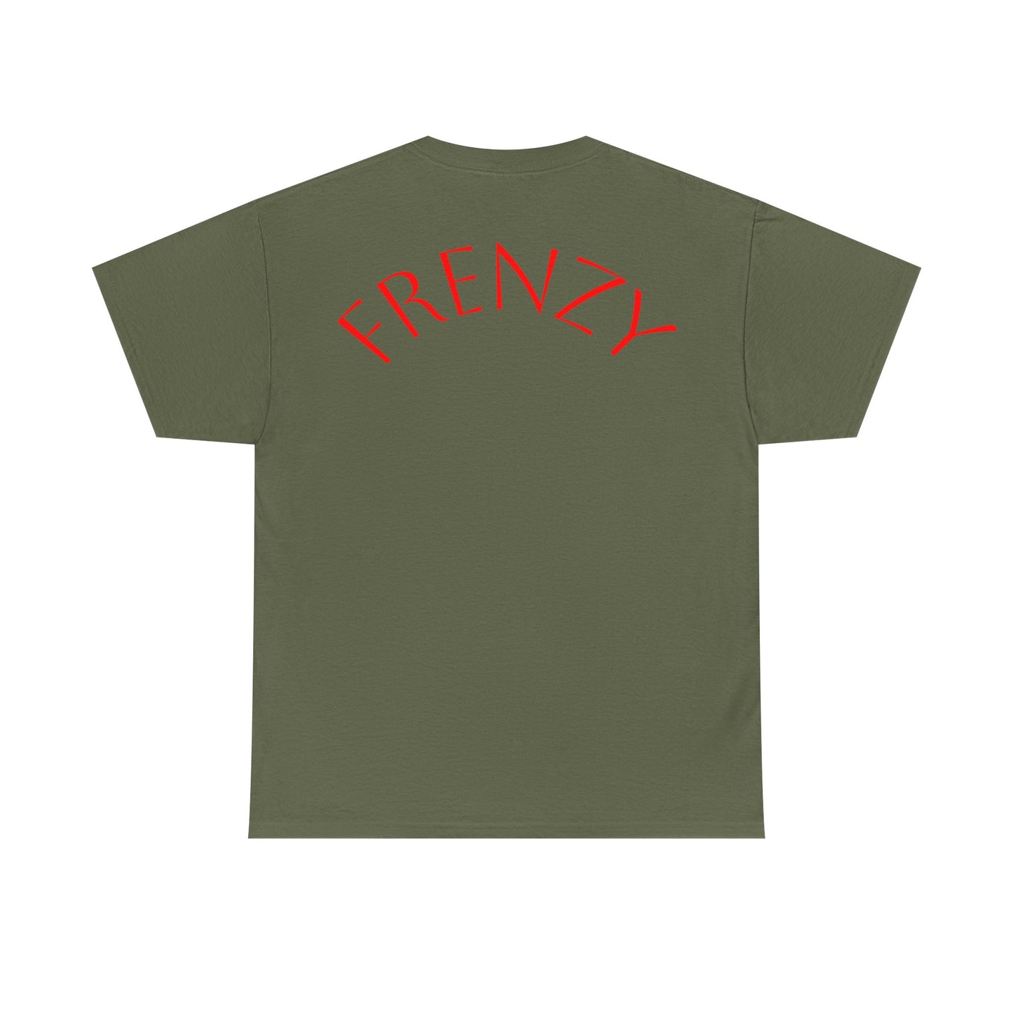 Frenzy Graphic Unisex Heavy Cotton Tee with Bold Red Design. - Fitness Frenzy