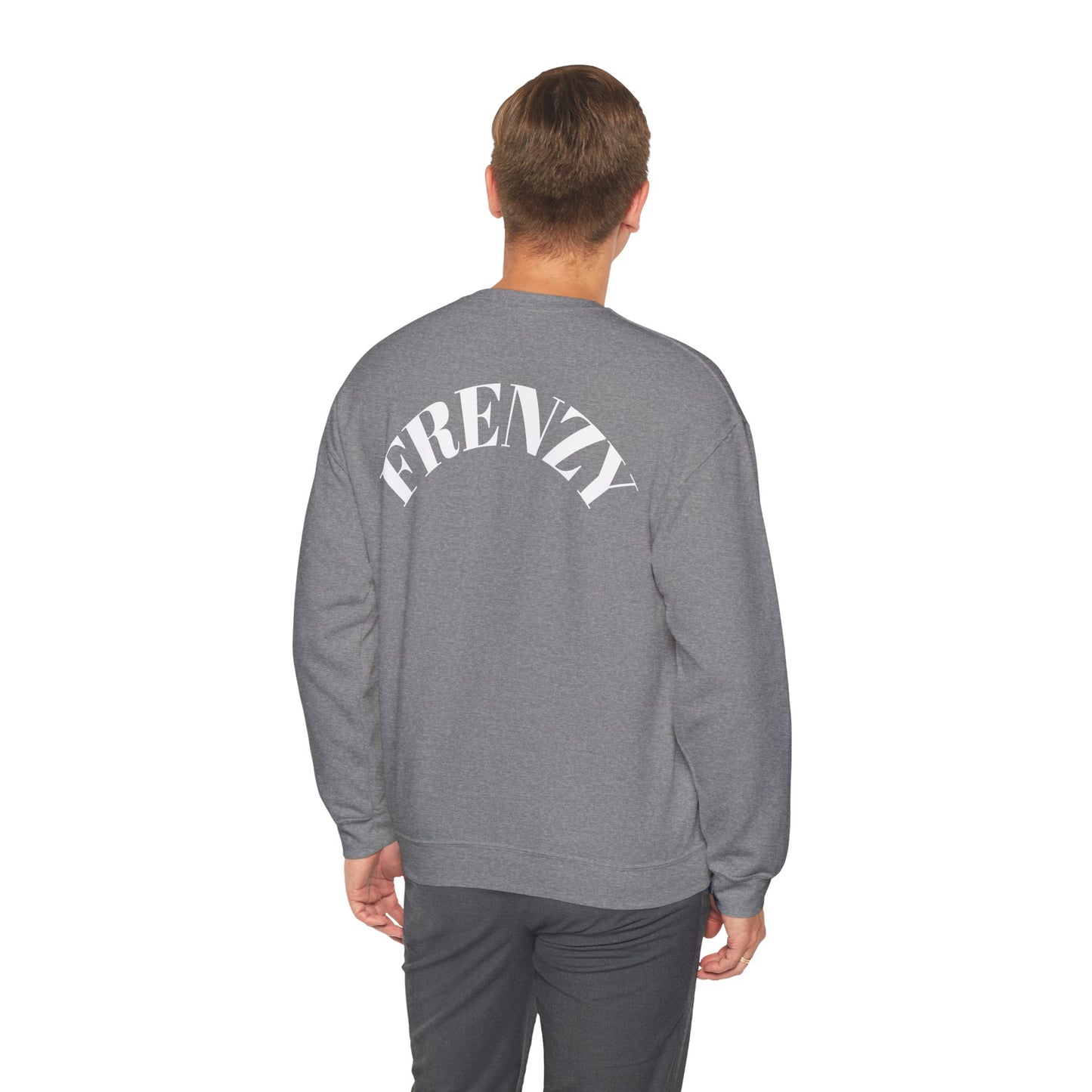 Frenzy Unisex Heavy Blend™ Crewneck Sweatshirt with White Logo. - Fitness Frenzy