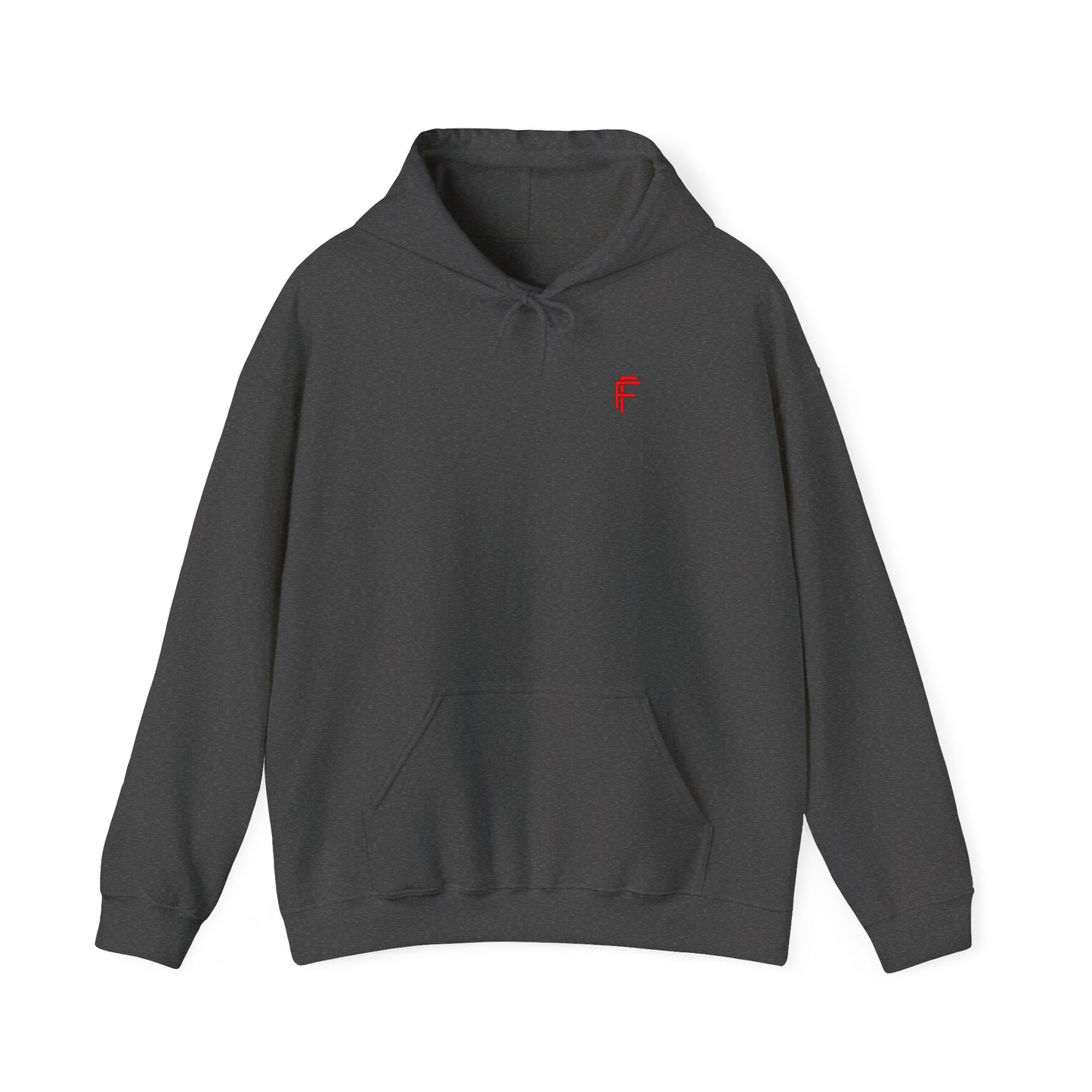 Frenzy Graphic Hoodie with Red Accent - Cosy Unisex Heavy Blend Apparel. - Fitness Frenzy