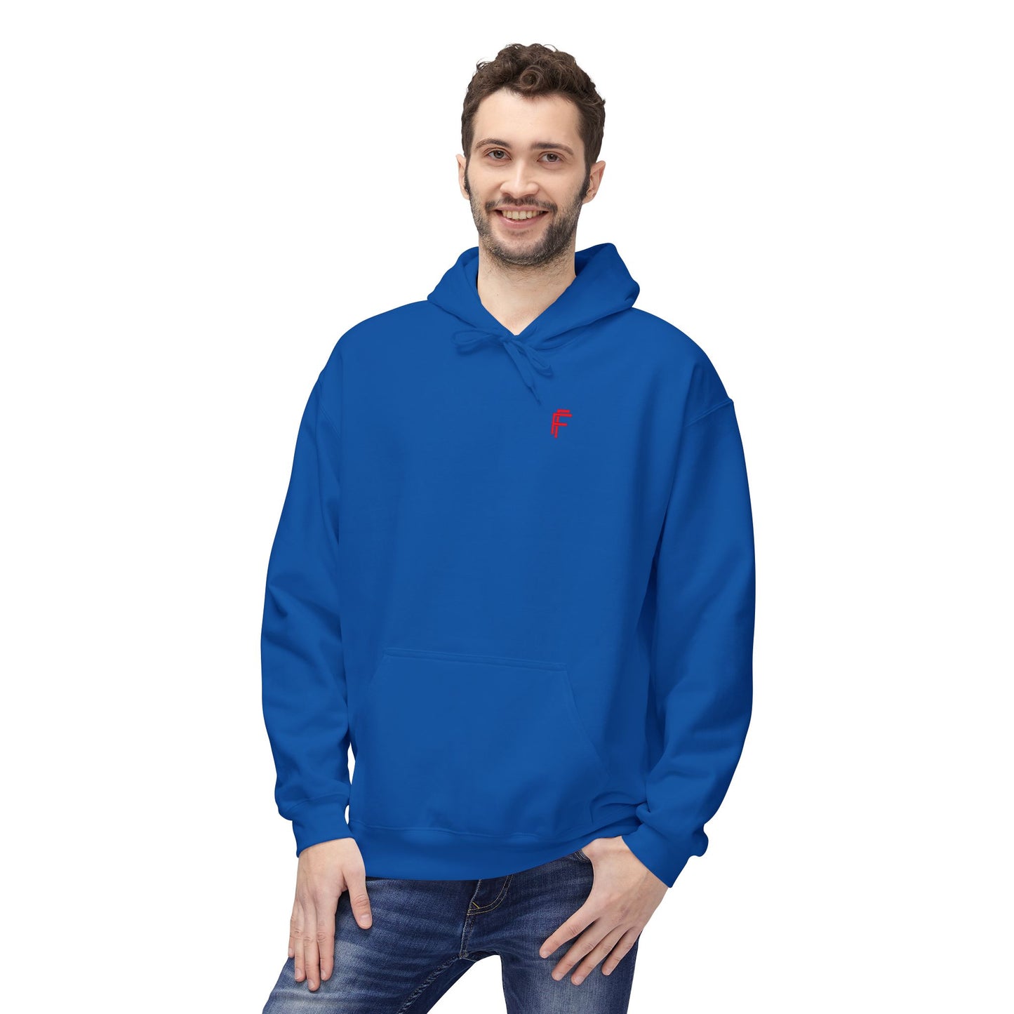 Fitness Frenzy Unisex Midweight Softstyle Hoodie with Red Logo - Trendy 'FRENZY' Design for Comfort and Style. - Fitness Frenzy