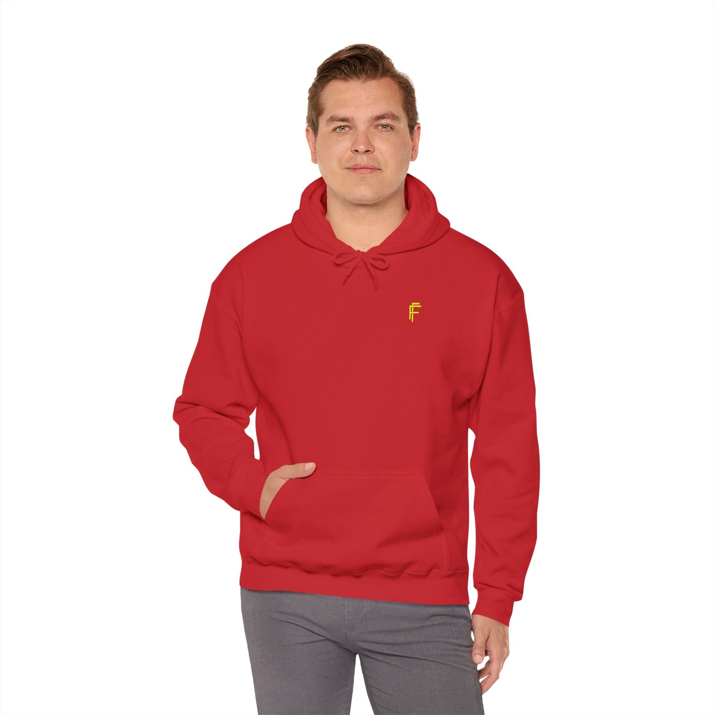 Frenzy Unisex Heavy Blend™ Hoodie with Yellow Logo. - Fitness Frenzy