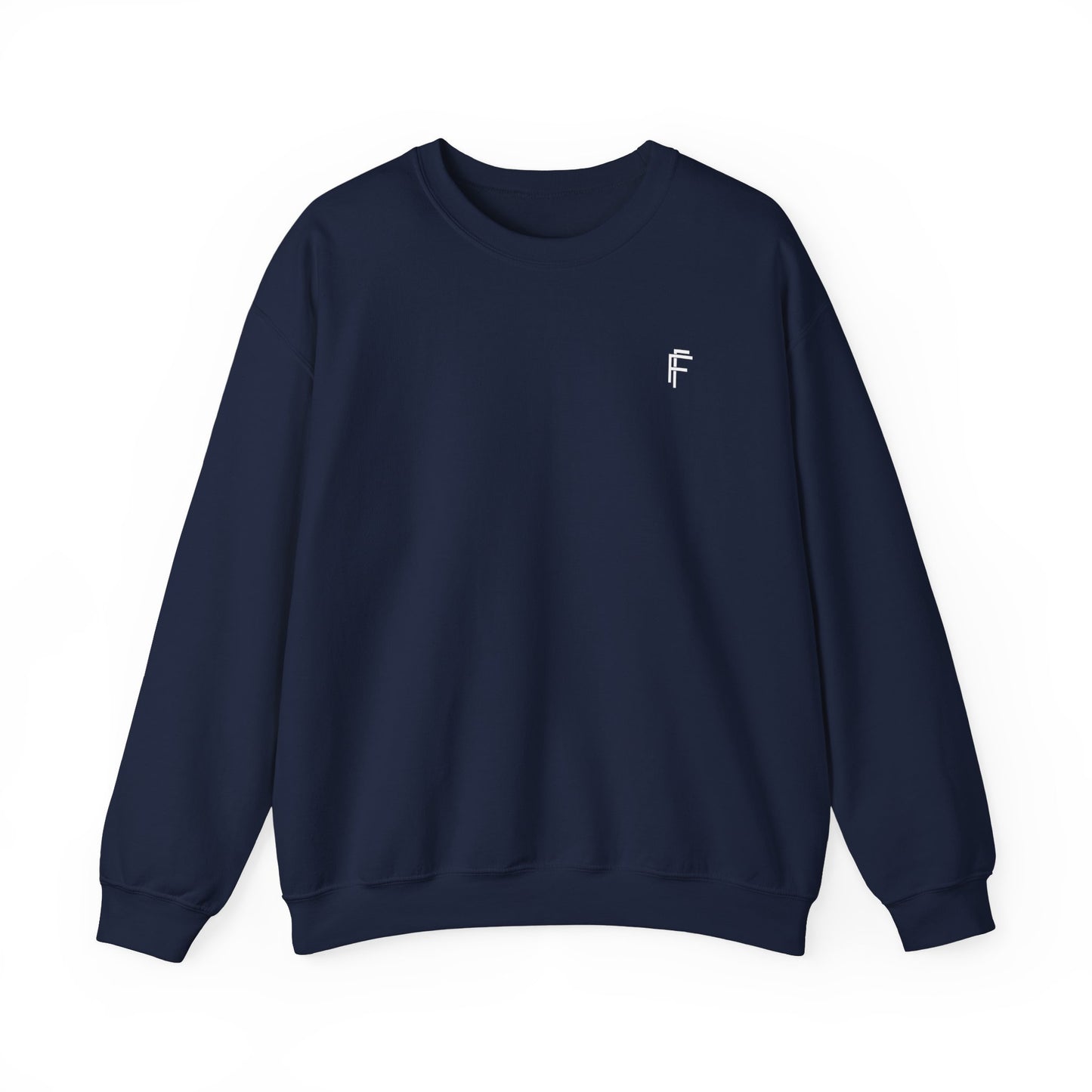 Frenzy Unisex Black Crewneck Sweatshirt with White Logo for Everyday Comfort. - Fitness Frenzy