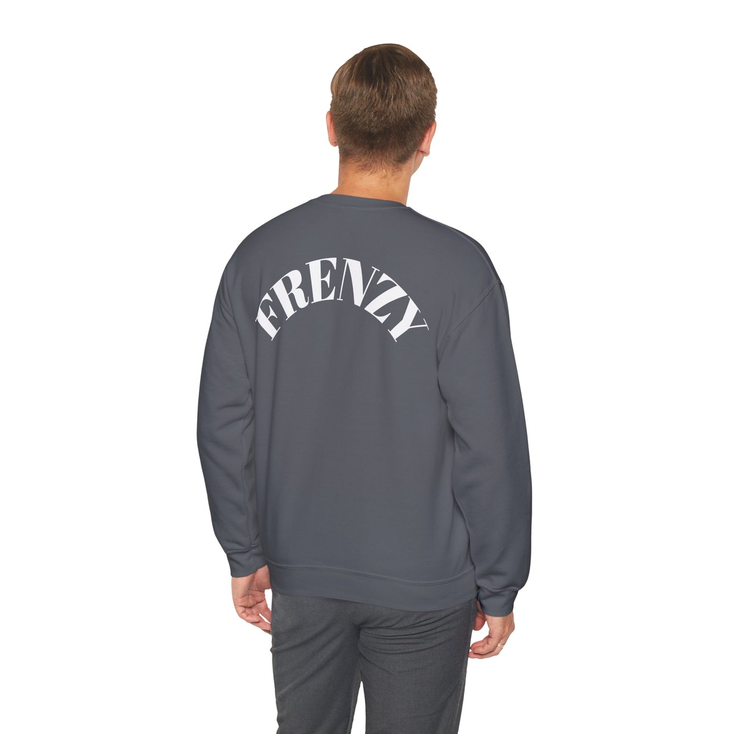 Frenzy Unisex Heavy Blend™ Crewneck Sweatshirt with White Logo. - Fitness Frenzy