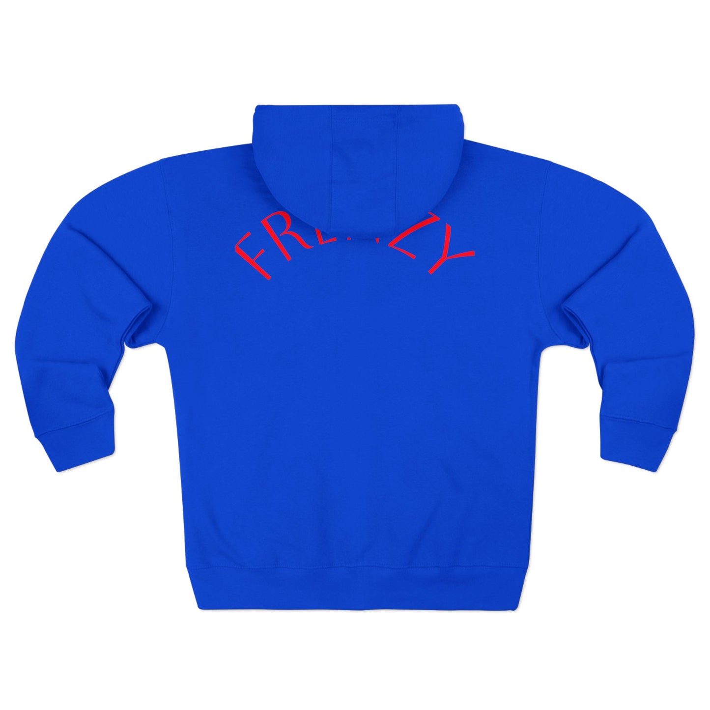 Frenzy - Unisex Zip Hoodie with Red Logo - Fresh Style Grey Zip-Up with Red Graphics. - Fitness Frenzy