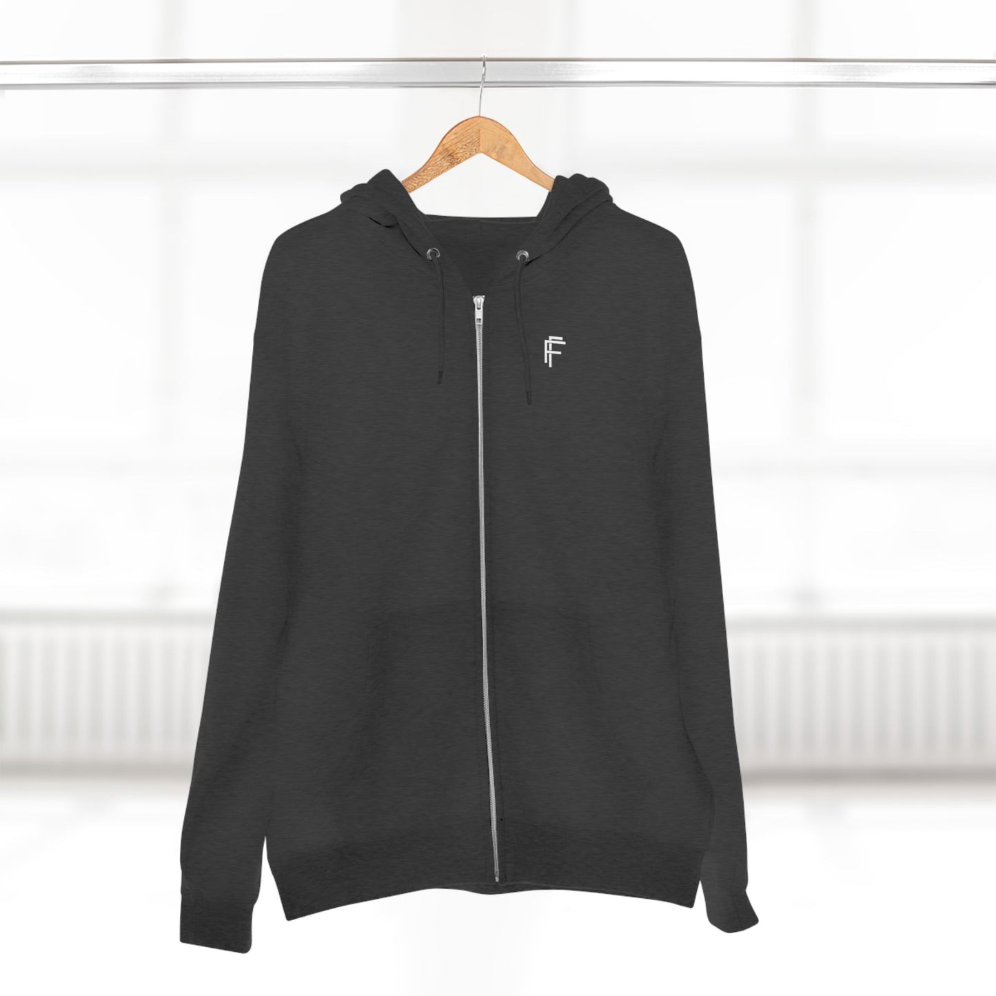 Frenzy - Stylish Unisex Zip Hoodie with White Logo. - Fitness Frenzy