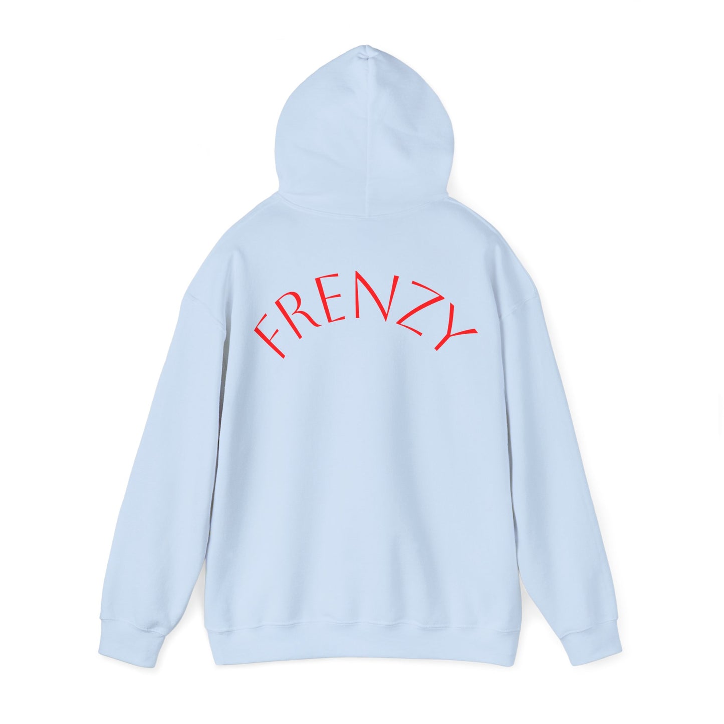 Frenzy Unisex Heavy Blend™ Hooded Sweatshirt with Red logo - Trendy & Cozy. - Fitness Frenzy