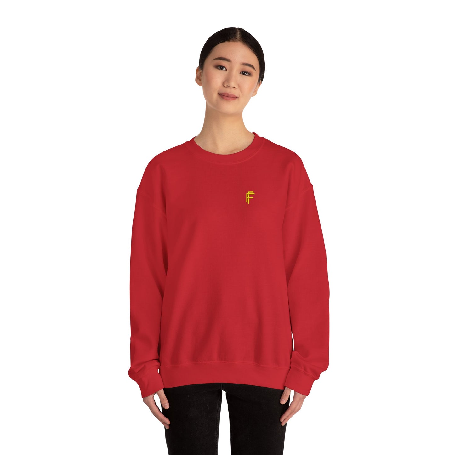 Frenzy - Unisex Crewneck Sweatshirt with Yellow Logo. - Fitness Frenzy