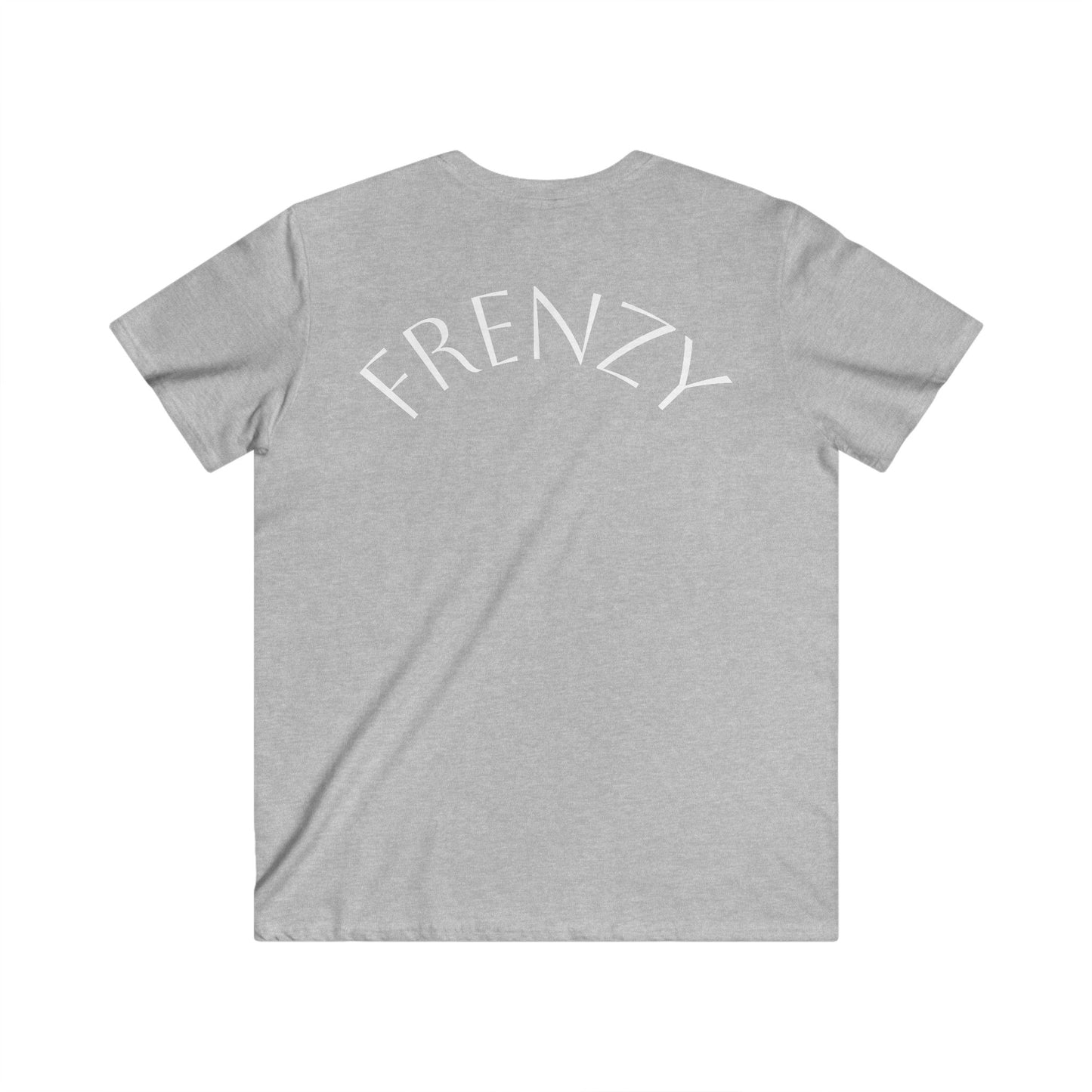 Casual Men's Fitted V-Neck Tee - White Logo. - Fitness Frenzy