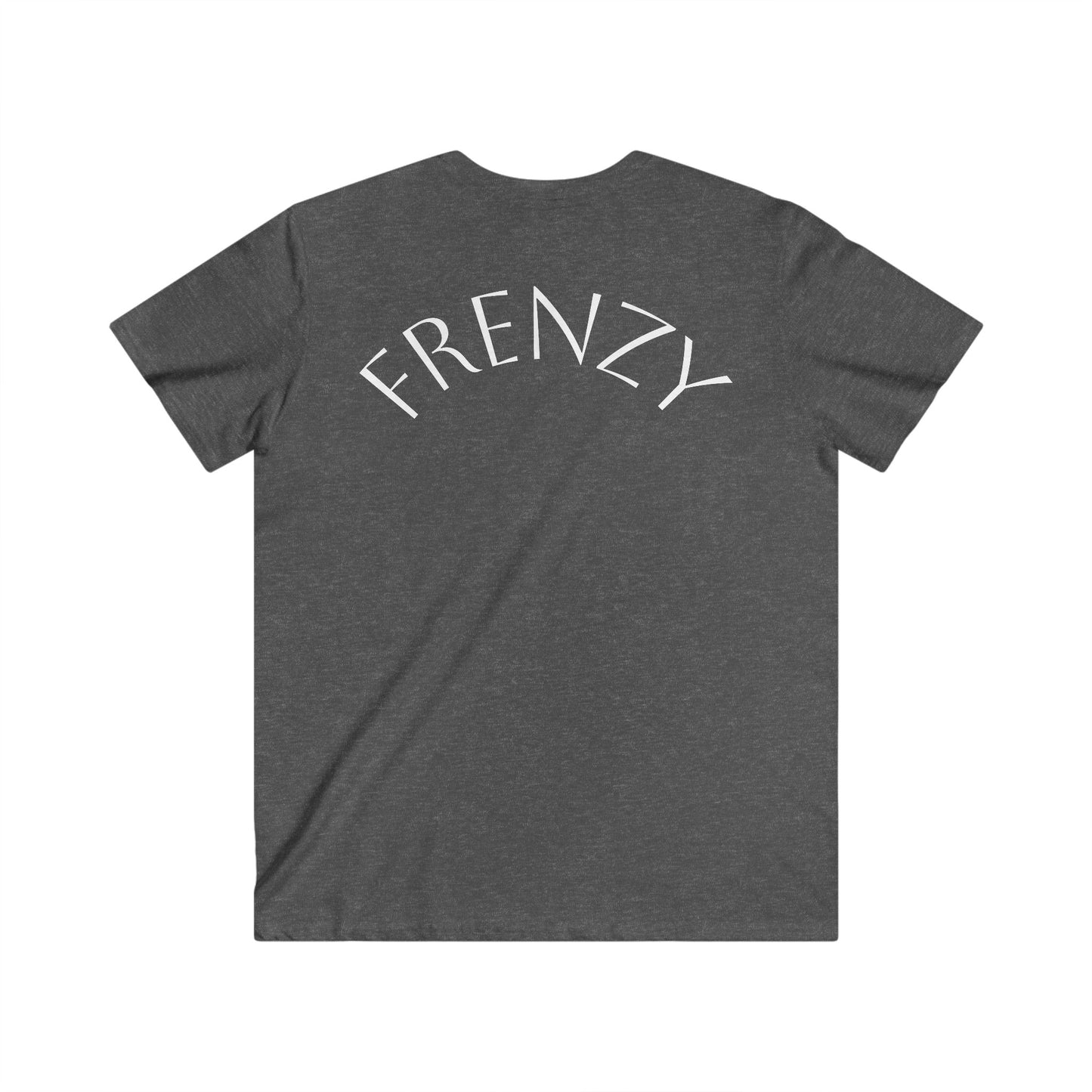 Casual Men's Fitted V-Neck Tee - White Logo. - Fitness Frenzy