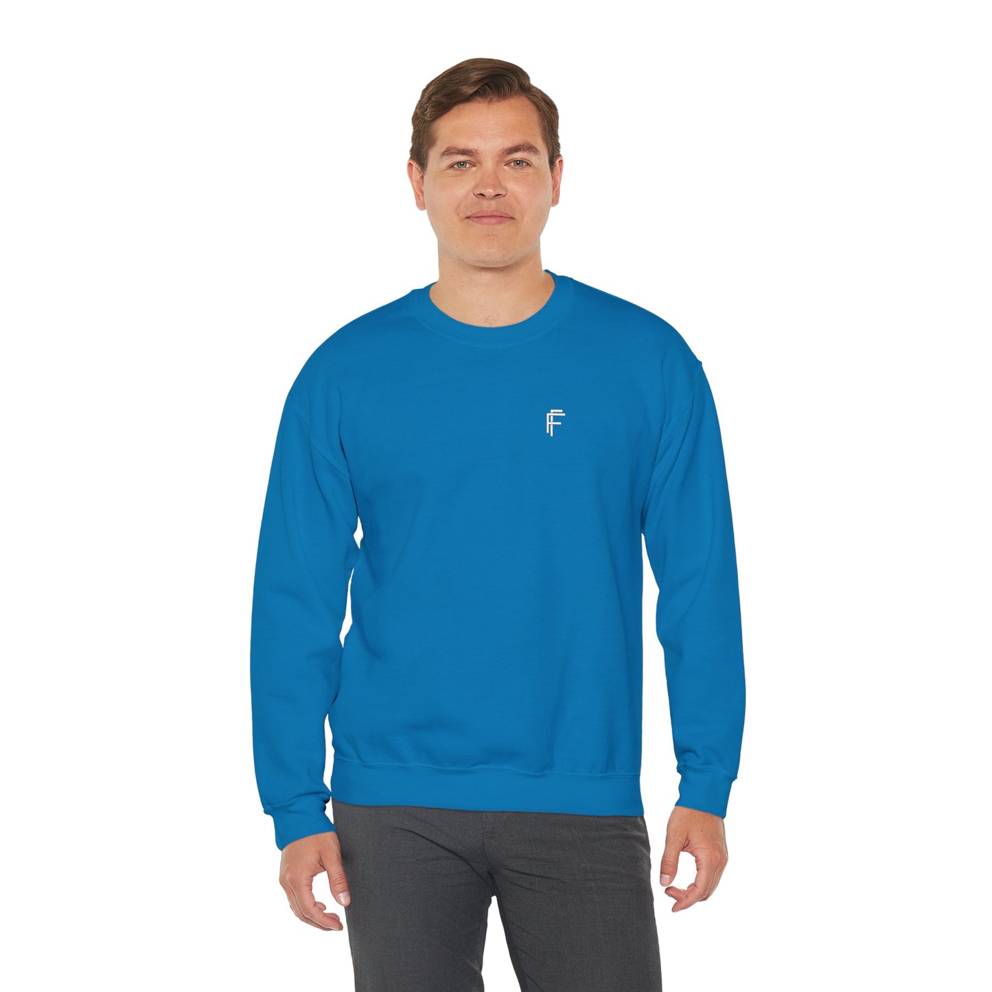 Frenzy Unisex Heavy Blend™ Crewneck Sweatshirt with White Logo. - Fitness Frenzy