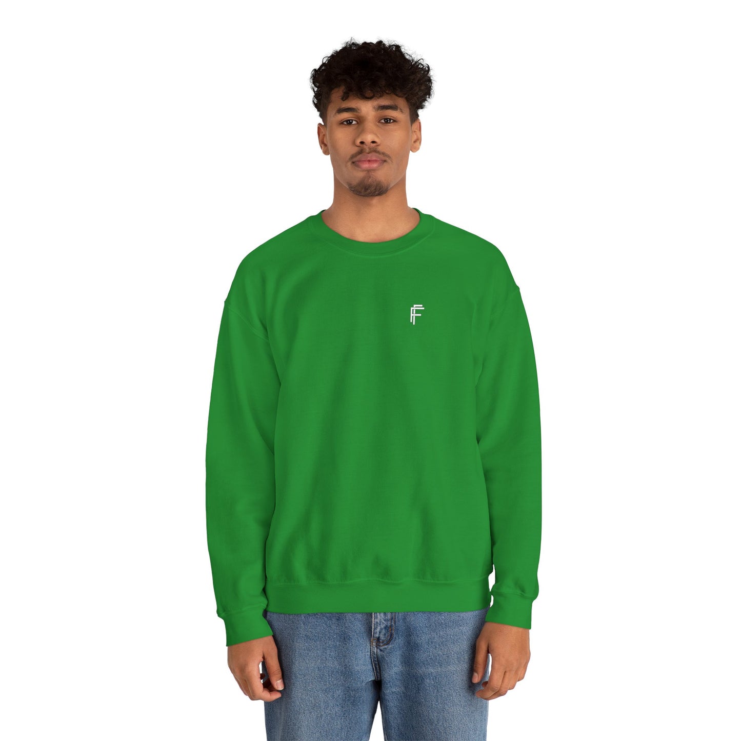 Frenzy Unisex Heavy Blend™ Crewneck Sweatshirt with White Logo. - Fitness Frenzy