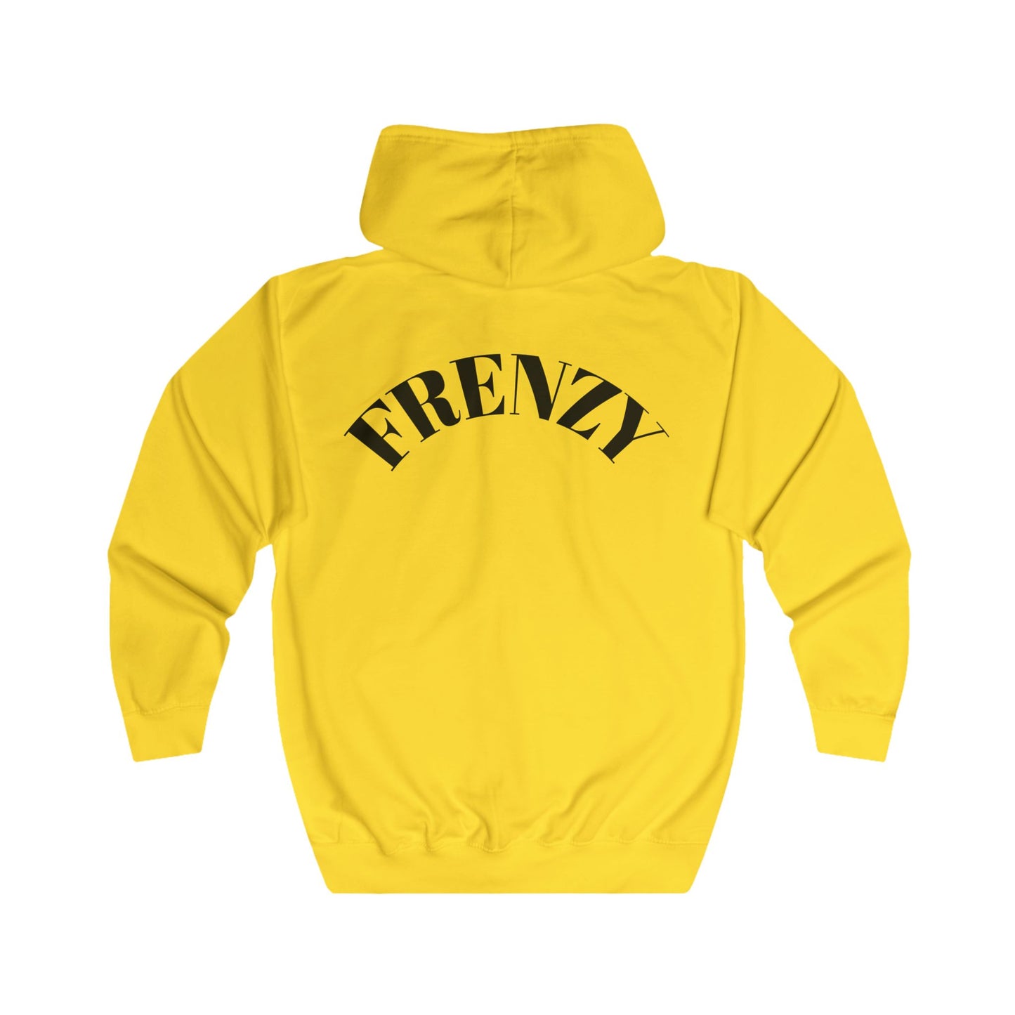 FRENZY Unisex Full Zip Hoodie with Black Logo - Cozy & Stylish Everyday Wear. - Fitness Frenzy