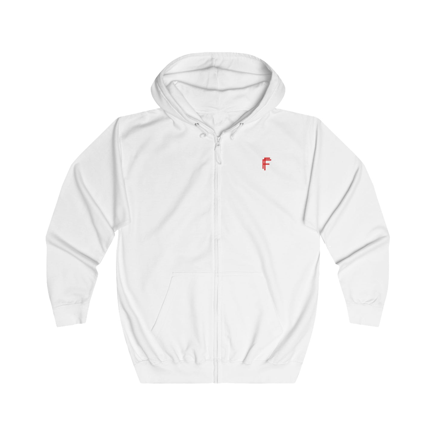 Frenzy Unisex Full Zip Hoodie with Red Logo - Cosy Casual Wear for Everyday Style. - Fitness Frenzy