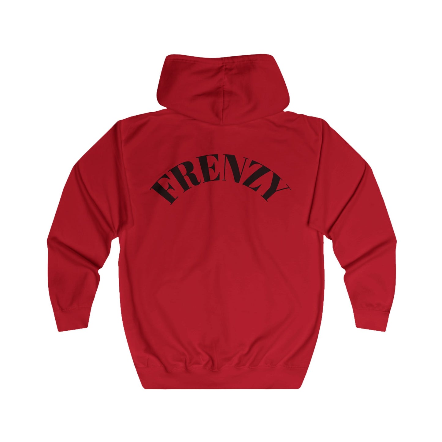 FRENZY Unisex Full Zip Hoodie with Black Logo - Cozy & Stylish Everyday Wear. - Fitness Frenzy