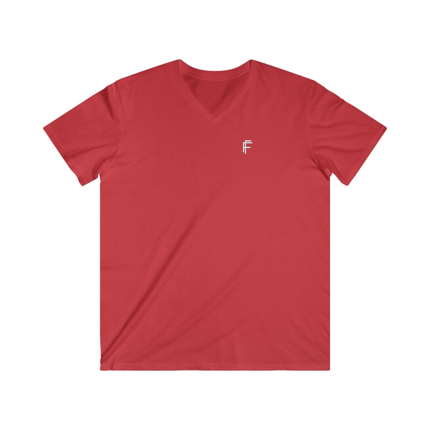 Casual Men's Fitted V-Neck Tee - White Logo. - Fitness Frenzy