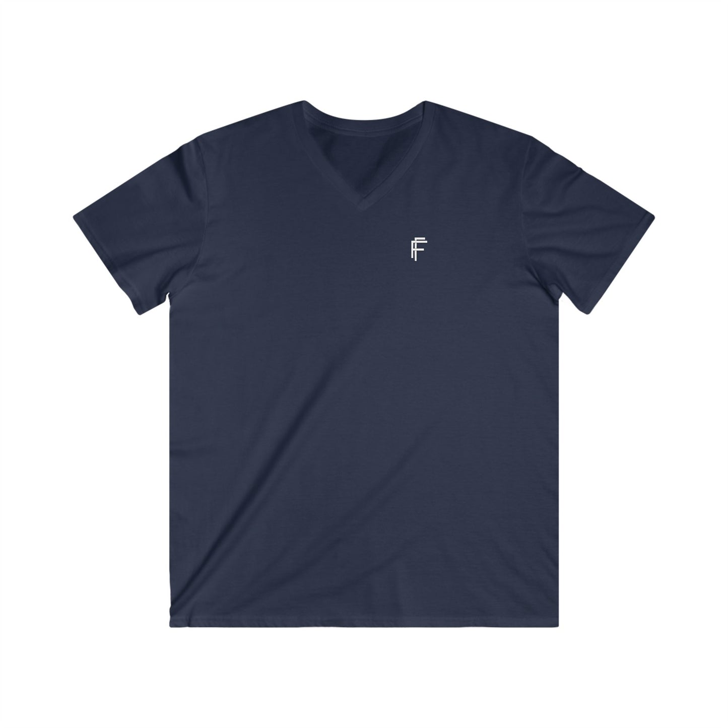 Casual Men's Fitted V-Neck Tee - White Logo. - Fitness Frenzy