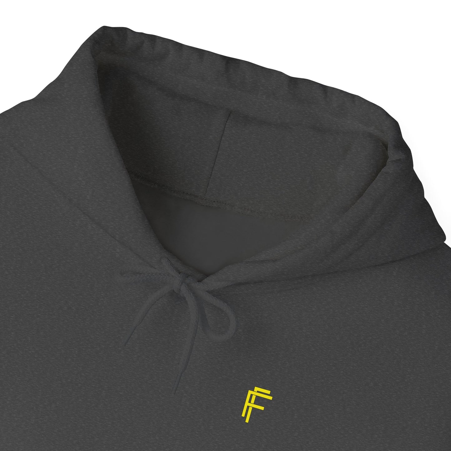 Frenzy Unisex Heavy Blend™ Hoodie with Yellow Logo. - Fitness Frenzy