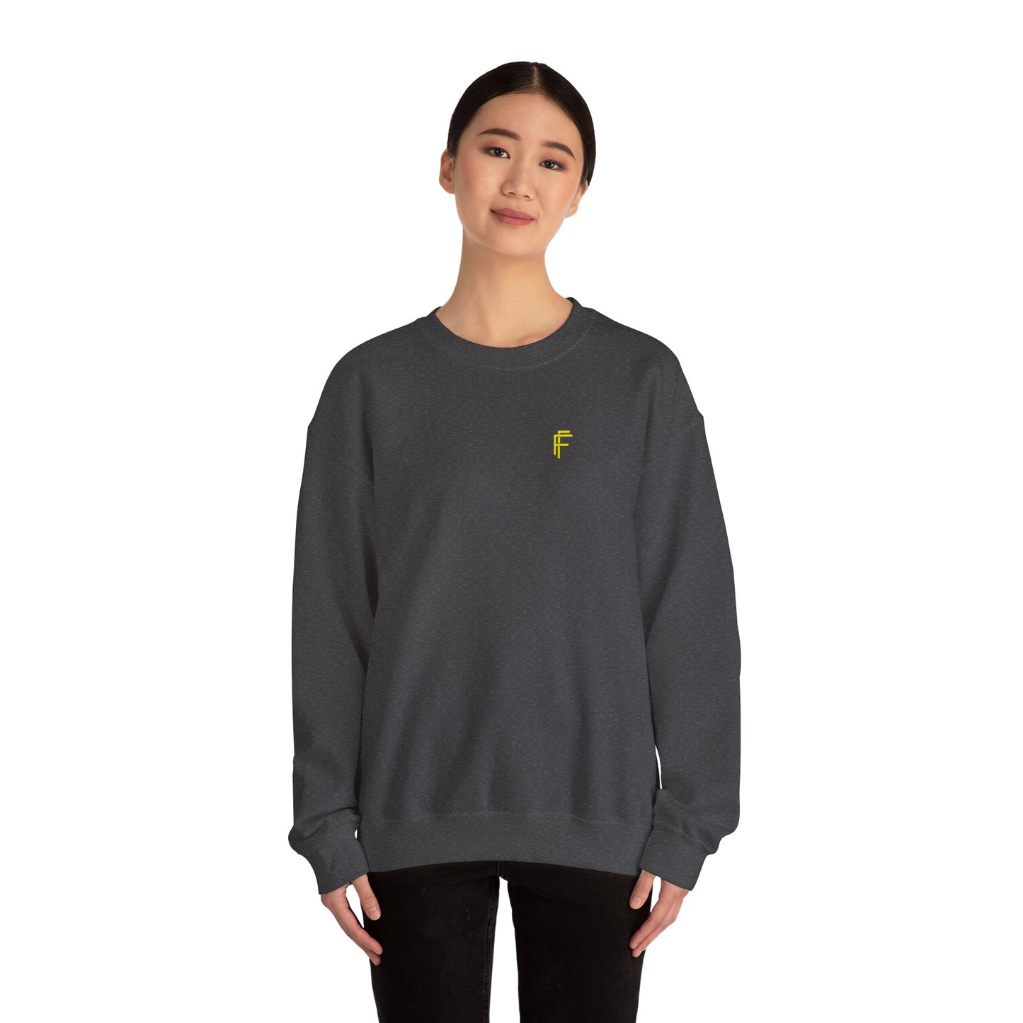 Frenzy - Unisex Crewneck Sweatshirt with Yellow Logo. - Fitness Frenzy