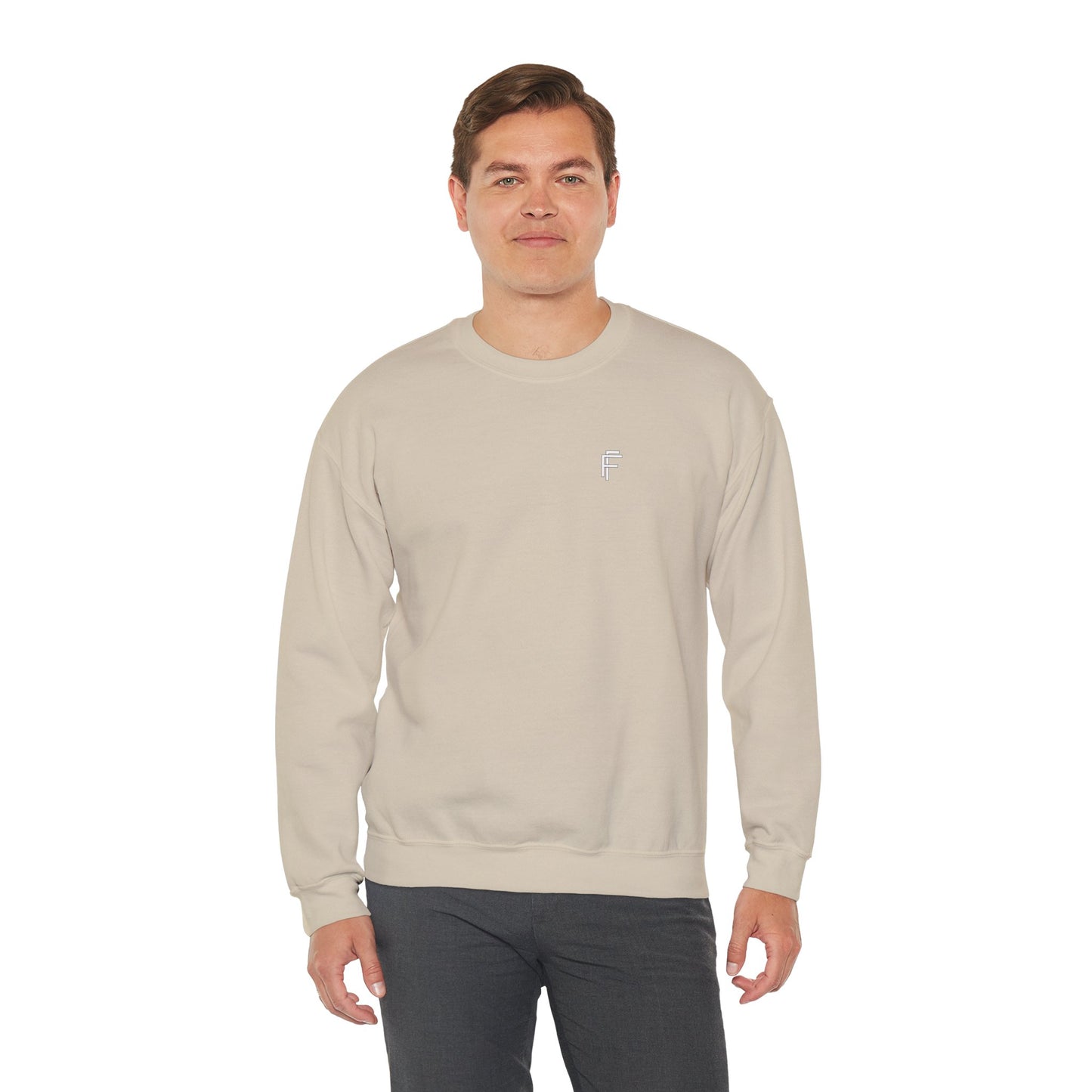 Frenzy Unisex Heavy Blend™ Crewneck Sweatshirt with White Logo. - Fitness Frenzy