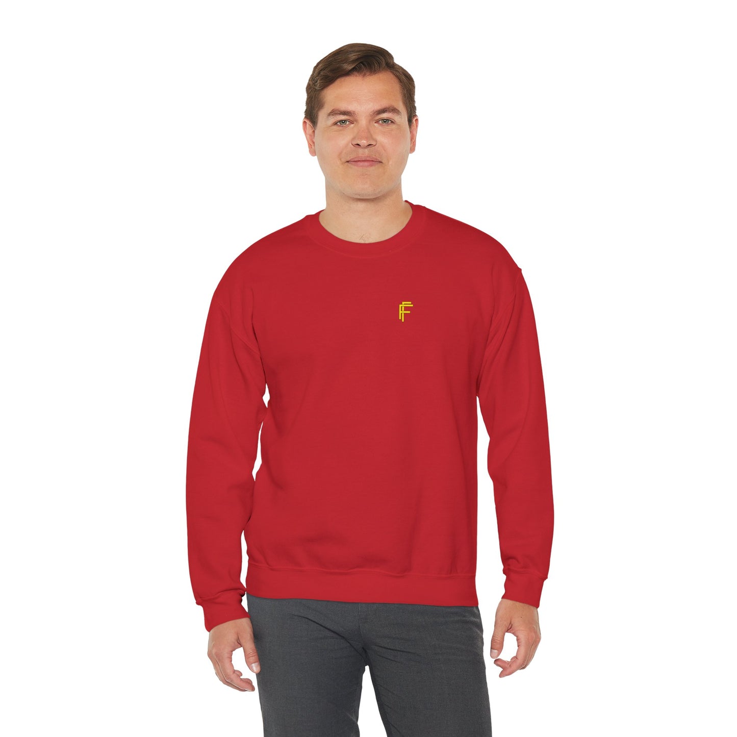 Frenzy - Unisex Crewneck Sweatshirt with Yellow Logo. - Fitness Frenzy