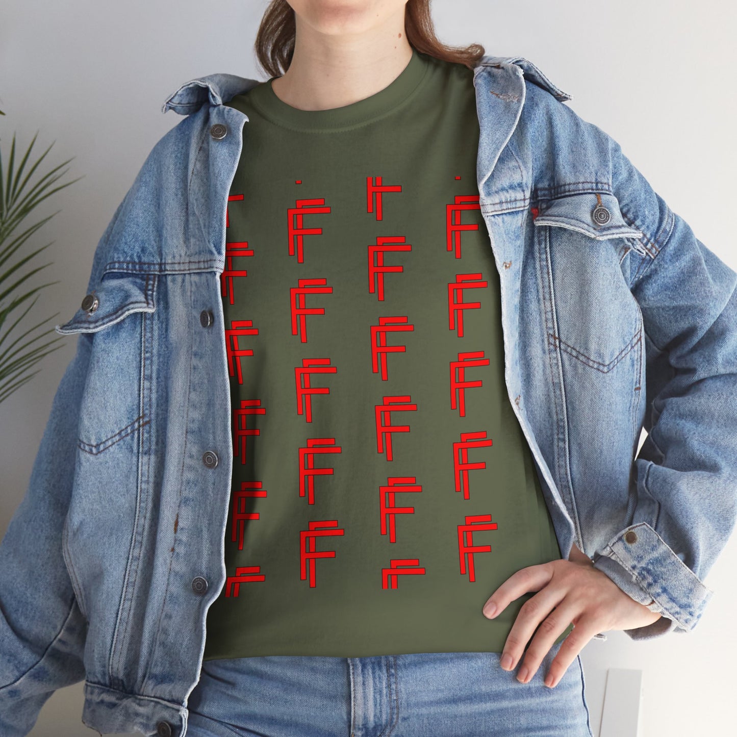 Frenzy Graphic Unisex Heavy Cotton Tee with Bold Red Design. - Fitness Frenzy