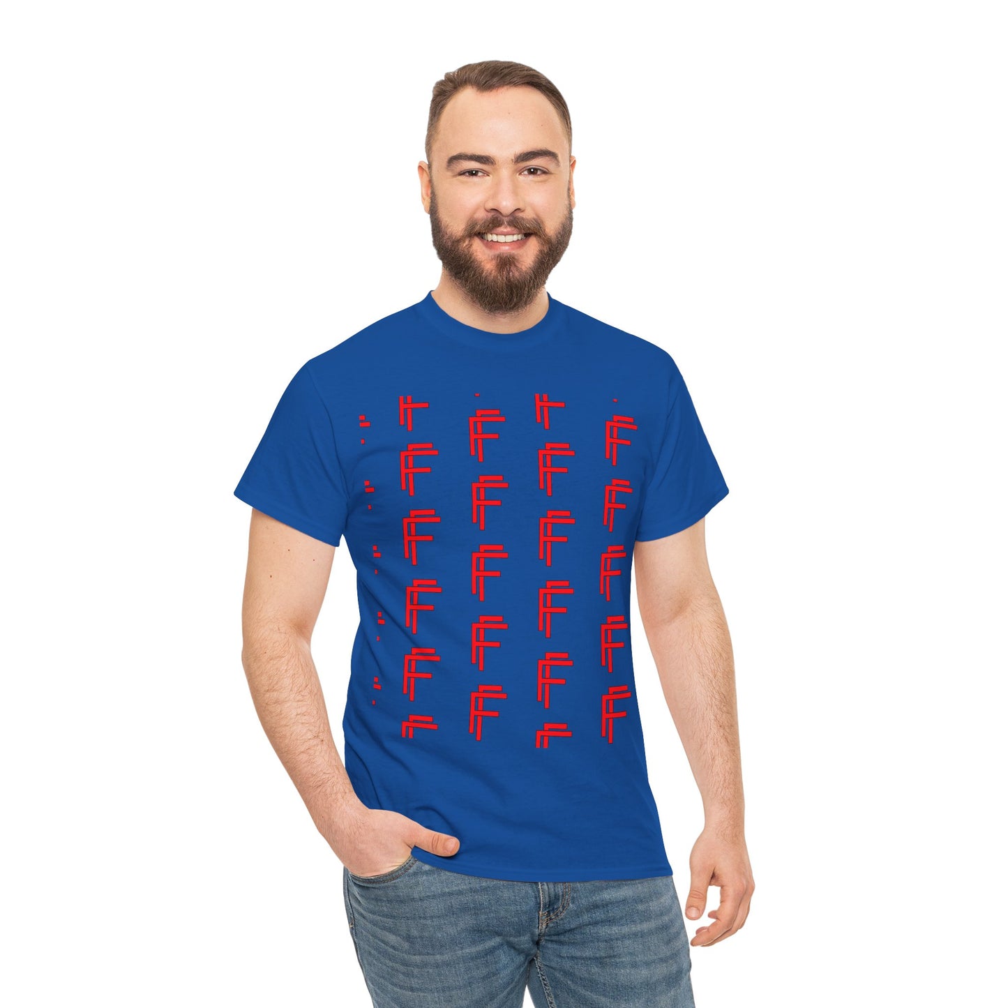 Frenzy Graphic Unisex Heavy Cotton Tee with Bold Red Design. - Fitness Frenzy