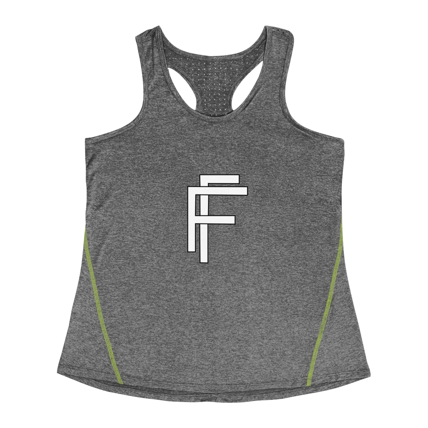 Frenzy - Women's Racerback Sports Vest with White Logo. - Fitness Frenzy