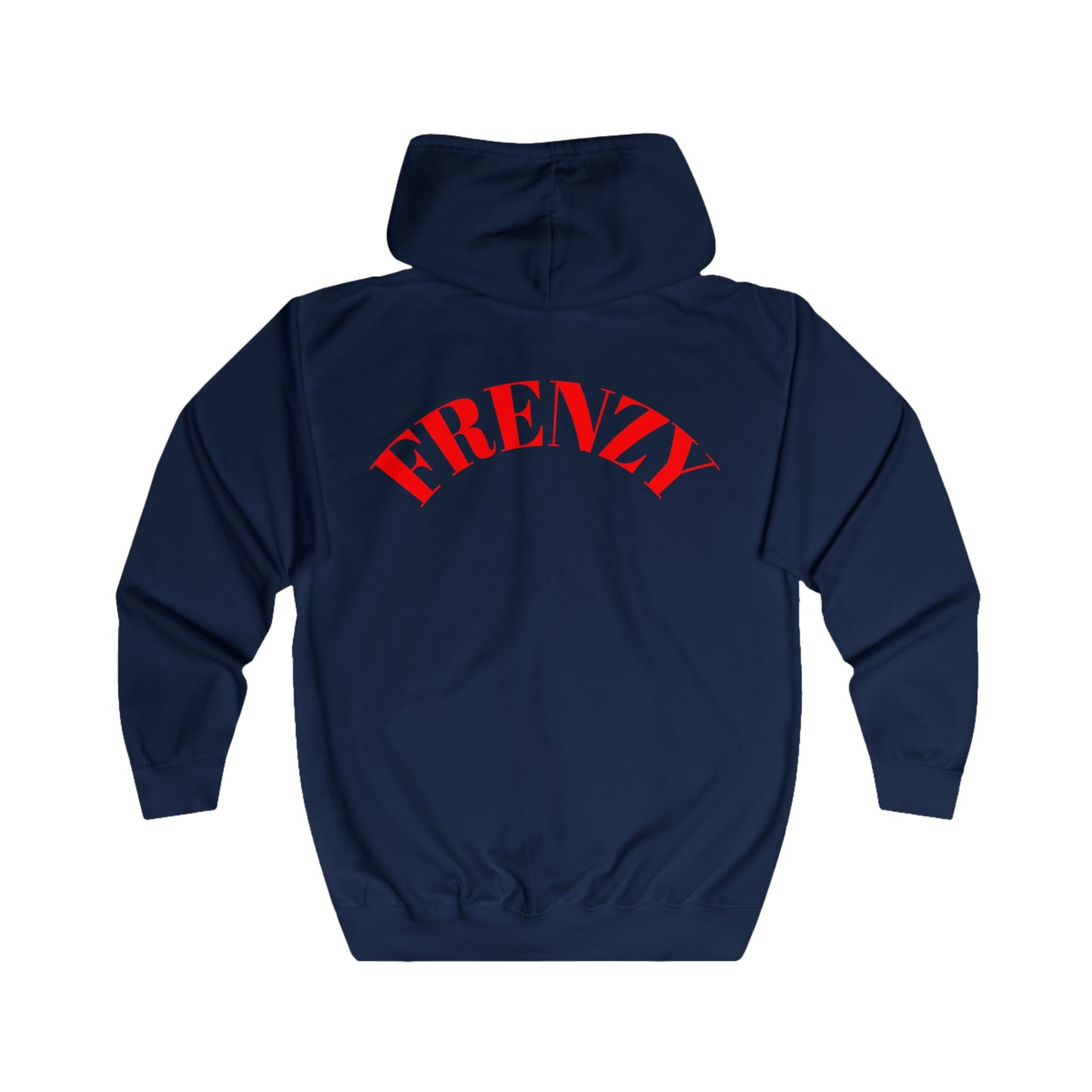 Frenzy Unisex Full Zip Hoodie with Red Logo - Cosy Casual Wear for Everyday Style. - Fitness Frenzy