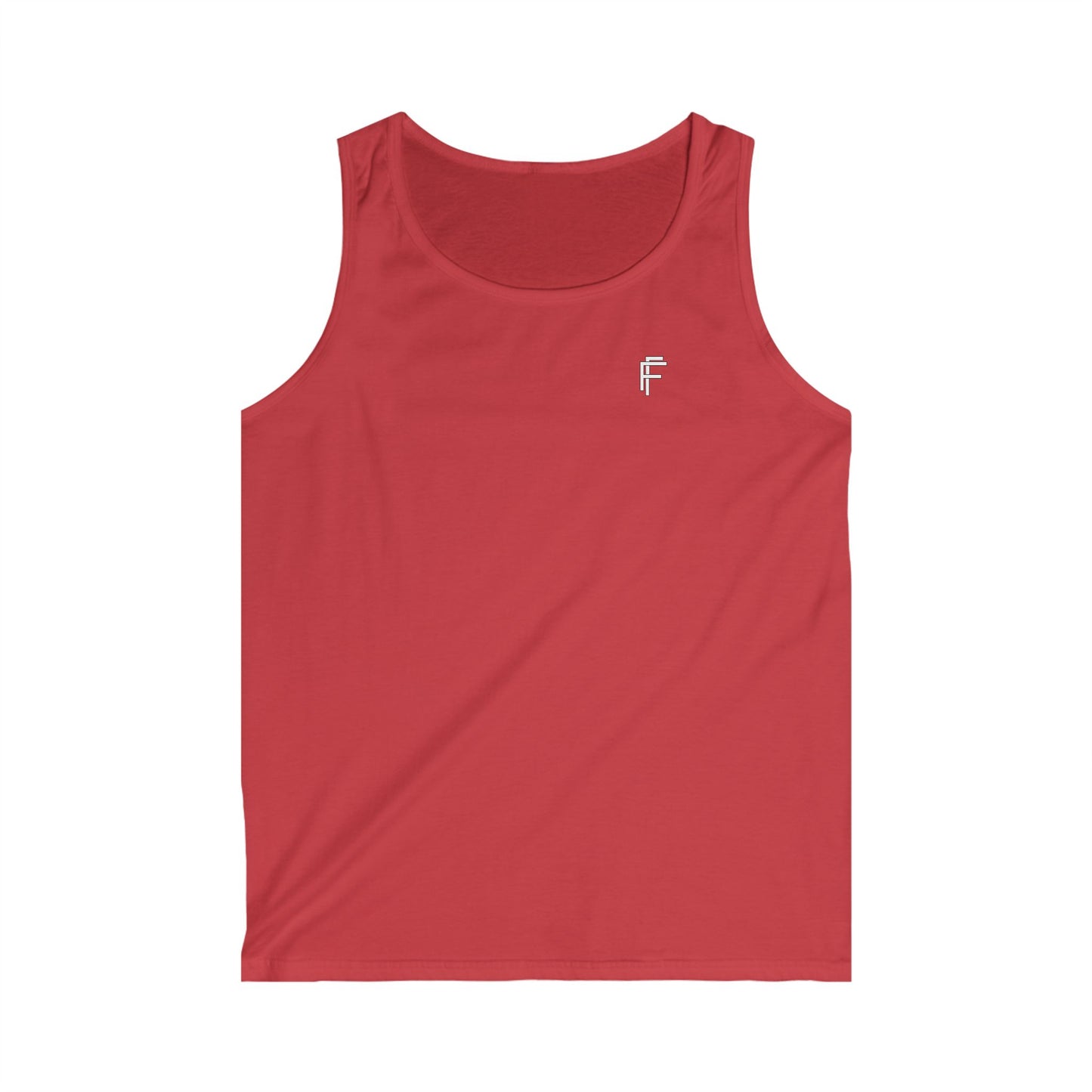 Frenzy - Men's Softstyle Tank Top - Minimalist Black Design with White Logo. - Fitness Frenzy