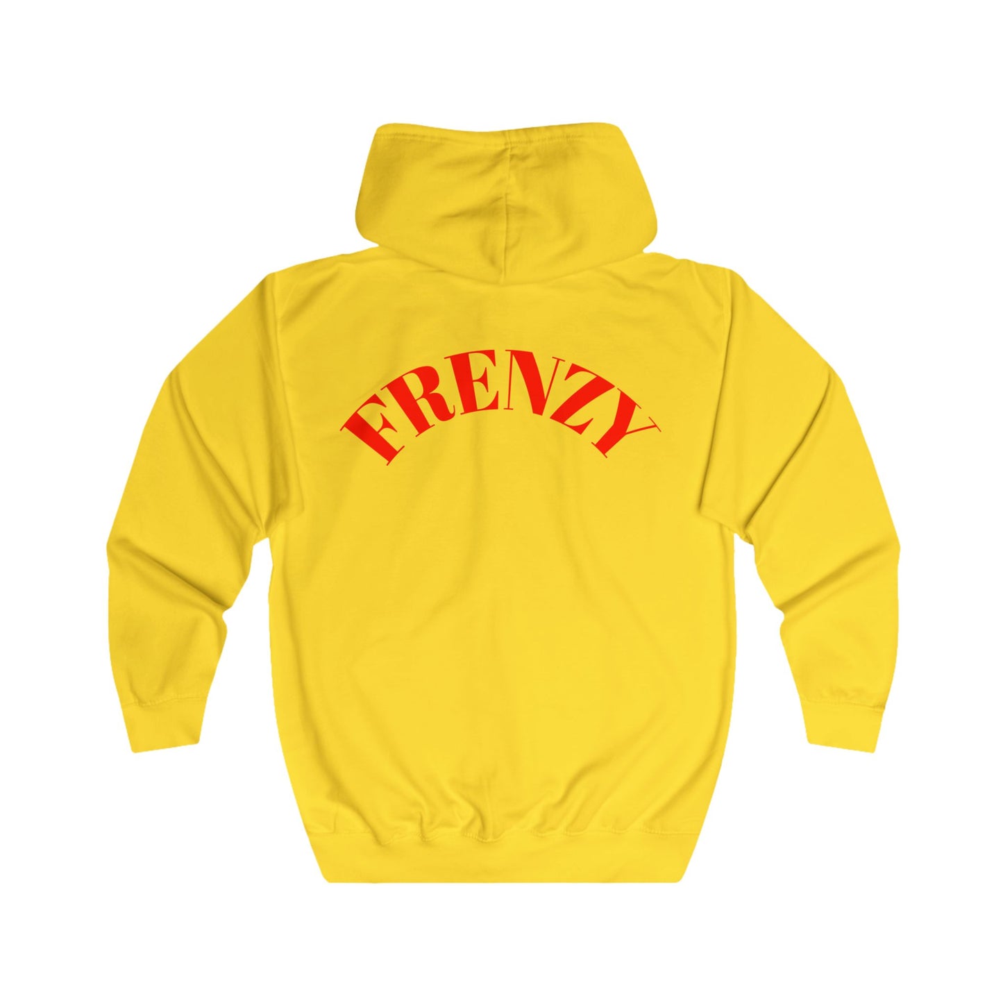 Frenzy Unisex Full Zip Hoodie with Red Logo - Cosy Casual Wear for Everyday Style. - Fitness Frenzy