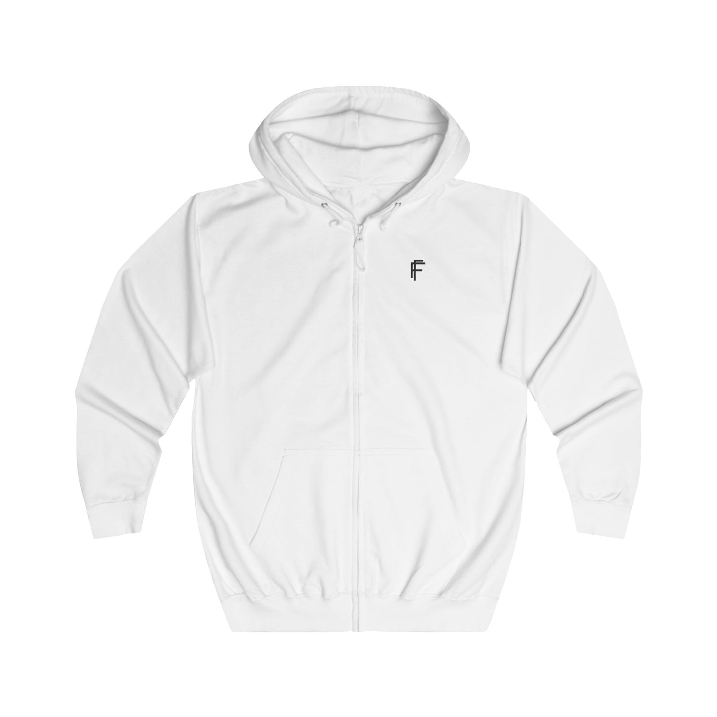 FRENZY Unisex Full Zip Hoodie with Black Logo - Cozy & Stylish Everyday Wear. - Fitness Frenzy
