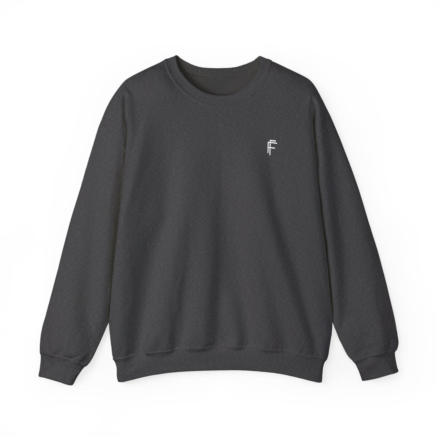 Frenzy Unisex Black Crewneck Sweatshirt with White Logo for Everyday Comfort. - Fitness Frenzy