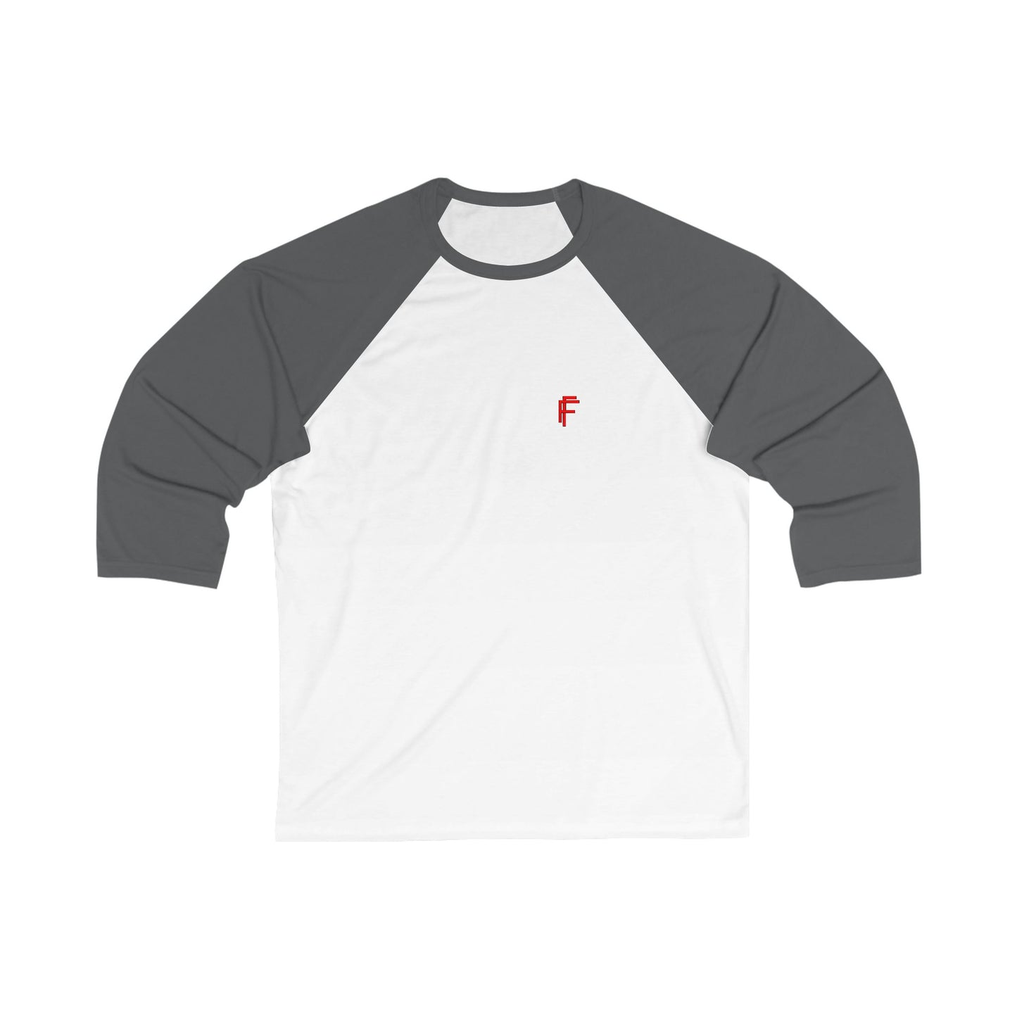 Frenzy - Unisex 3/4 Sleeve Baseball Tee with Red Logo. - Fitness Frenzy