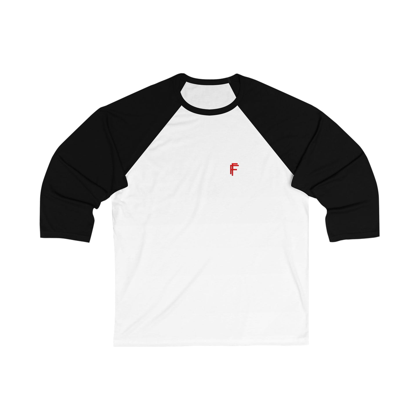 Frenzy - Unisex 3/4 Sleeve Baseball Tee with Red Logo. - Fitness Frenzy