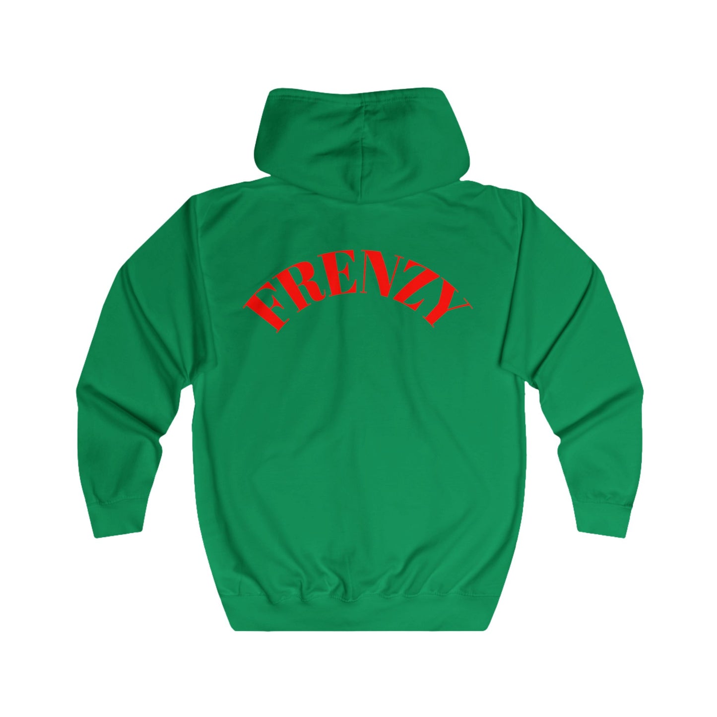 Frenzy Unisex Full Zip Hoodie with Red Logo - Cosy Casual Wear for Everyday Style. - Fitness Frenzy