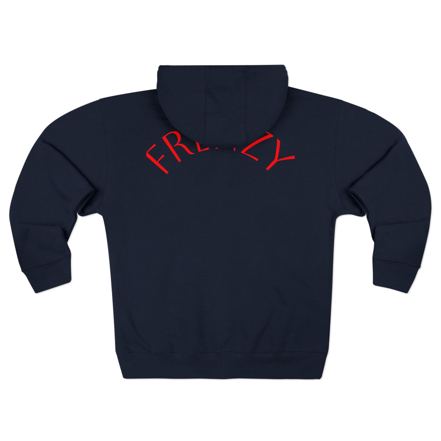 Frenzy - Unisex Zip Hoodie with Red Logo - Fresh Style Grey Zip-Up with Red Graphics. - Fitness Frenzy
