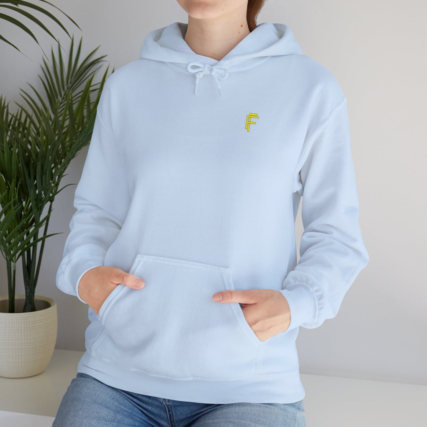 Frenzy Unisex Heavy Blend™ Hoodie with Yellow Logo. - Fitness Frenzy