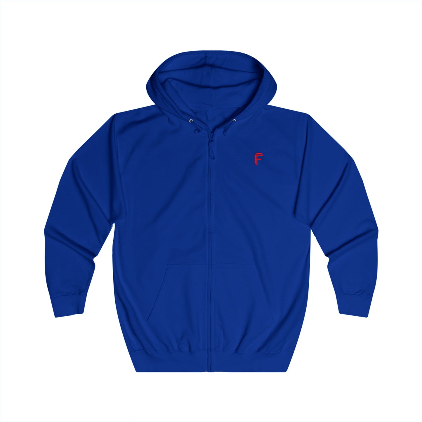 Frenzy Unisex Full Zip Hoodie with Red Logo - Cosy Casual Wear for Everyday Style. - Fitness Frenzy