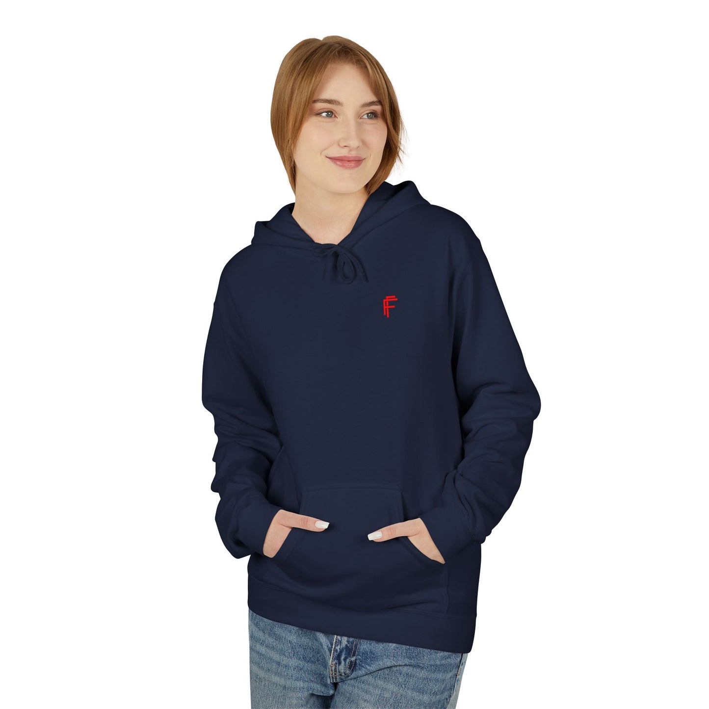 Fitness Frenzy Unisex Midweight Softstyle Hoodie with Red Logo - Trendy 'FRENZY' Design for Comfort and Style. - Fitness Frenzy