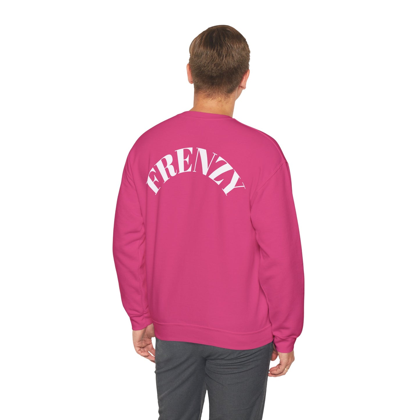 Frenzy Unisex Heavy Blend™ Crewneck Sweatshirt with White Logo. - Fitness Frenzy