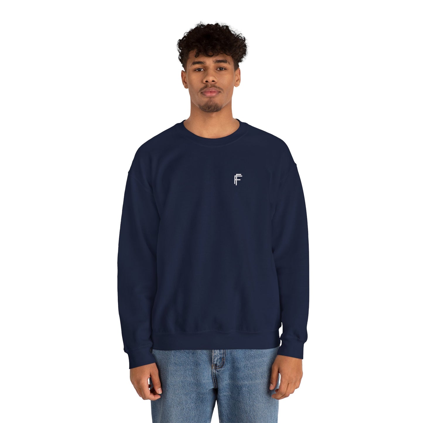 Frenzy Unisex Heavy Blend™ Crewneck Sweatshirt with White Logo. - Fitness Frenzy