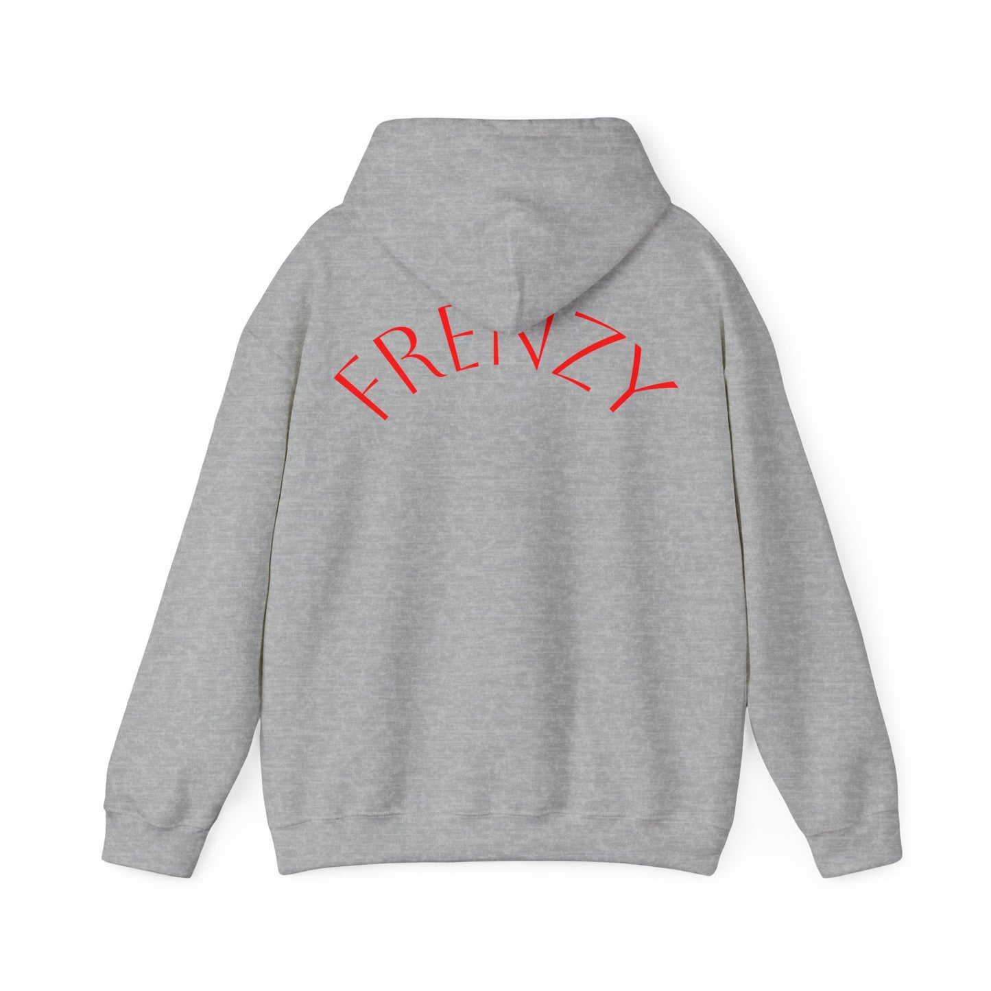 Frenzy Unisex Heavy Blend™ Hooded Sweatshirt with Red logo - Trendy & Cozy. - Fitness Frenzy