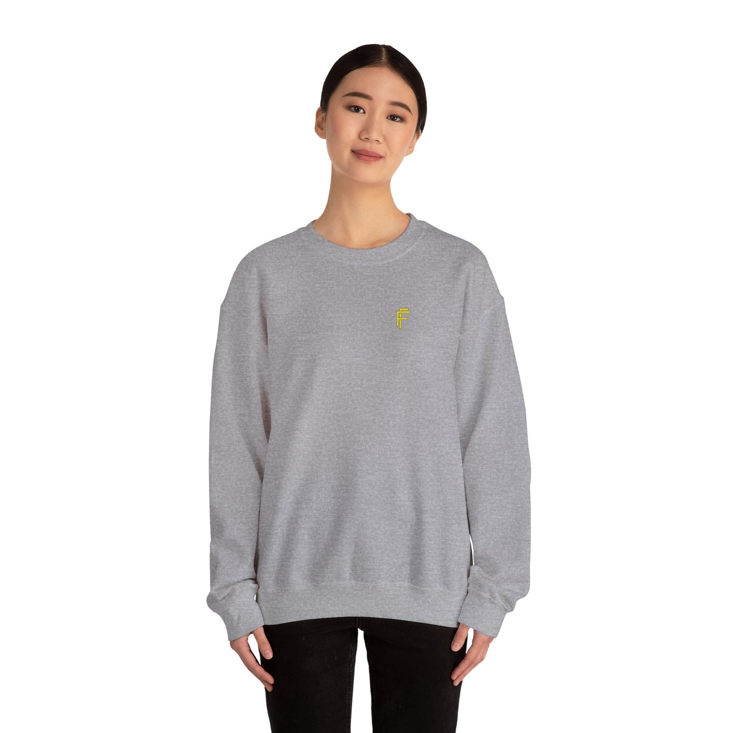 Frenzy - Unisex Crewneck Sweatshirt with Yellow Logo. - Fitness Frenzy