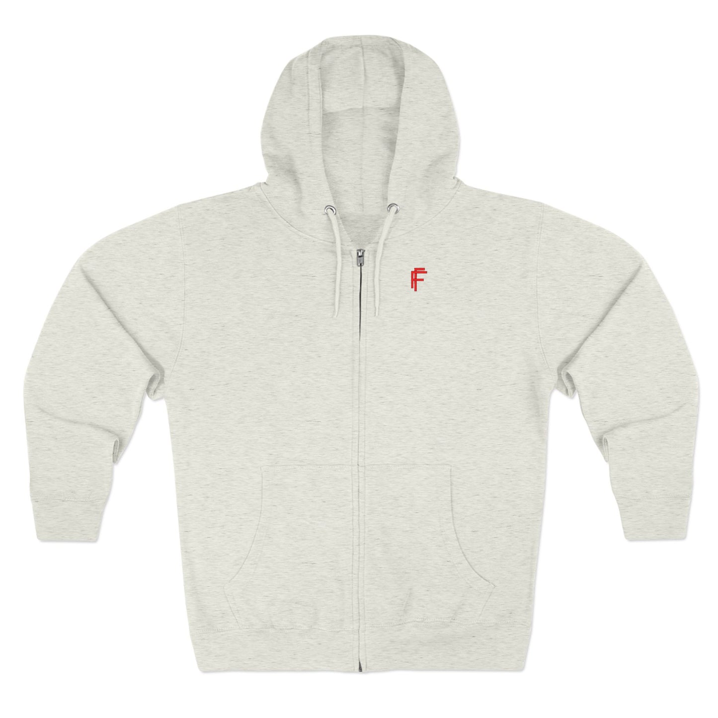 Frenzy - Unisex Zip Hoodie with Red Logo - Fresh Style Grey Zip-Up with Red Graphics. - Fitness Frenzy