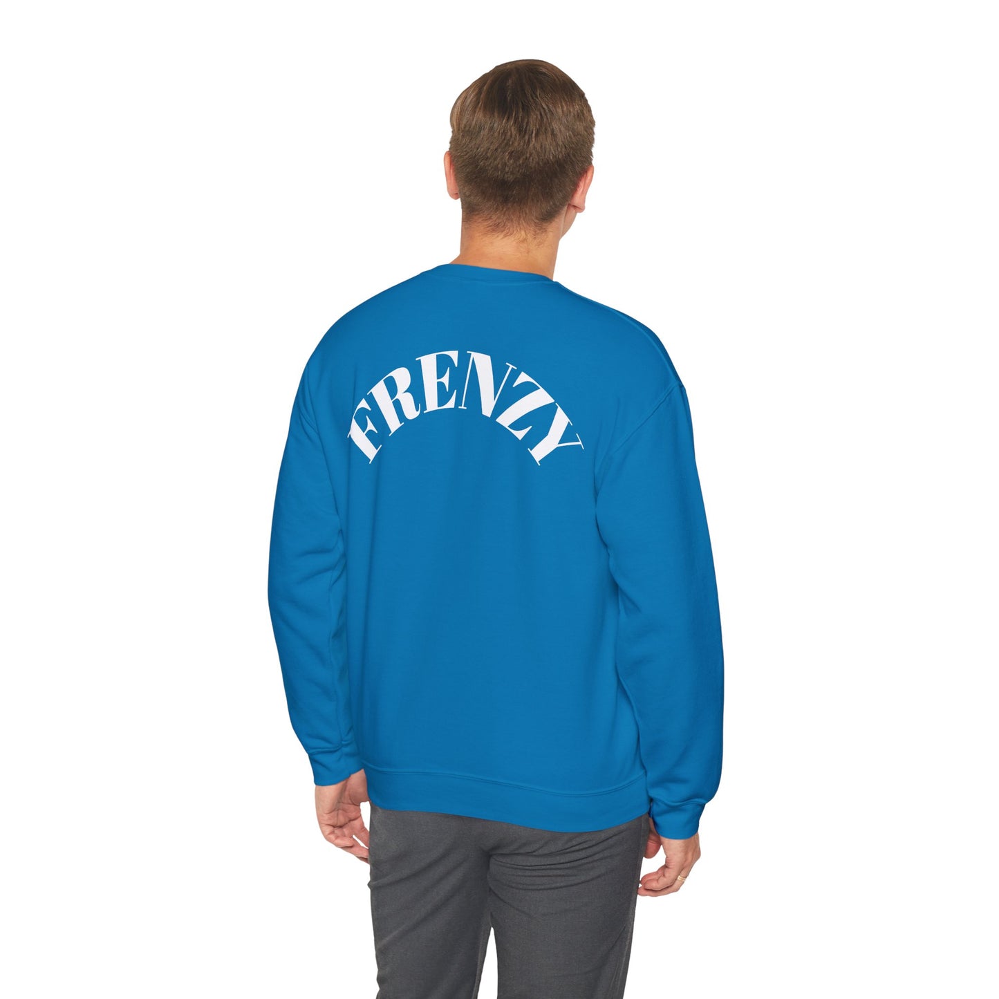 Frenzy Unisex Heavy Blend™ Crewneck Sweatshirt with White Logo. - Fitness Frenzy