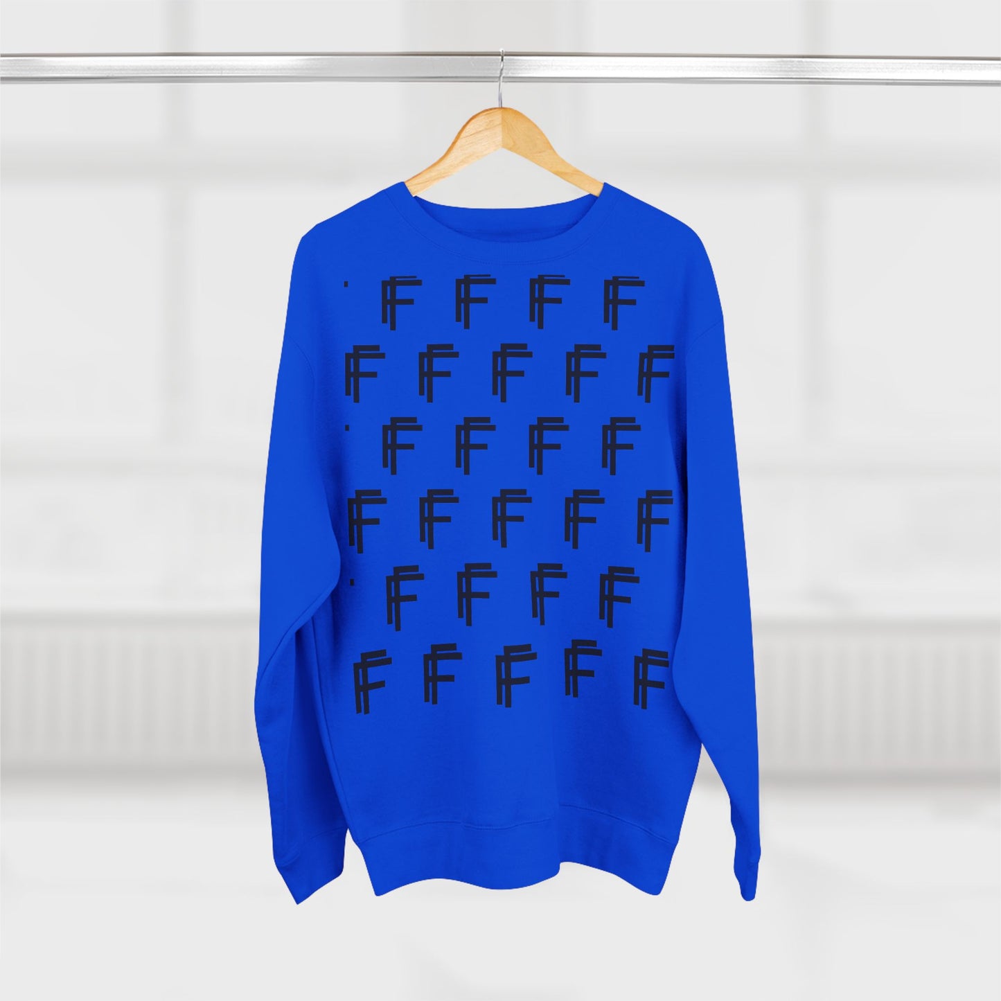 Frenzy Unisex Crew neck Sweatshirt with Black Logo Pattern. - Fitness Frenzy